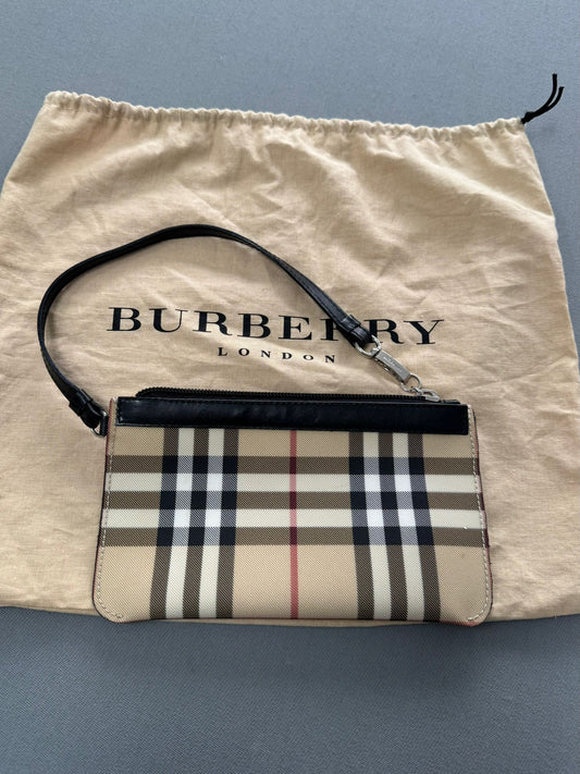 Burberry Check Mini Wristlet Pochette Bag
