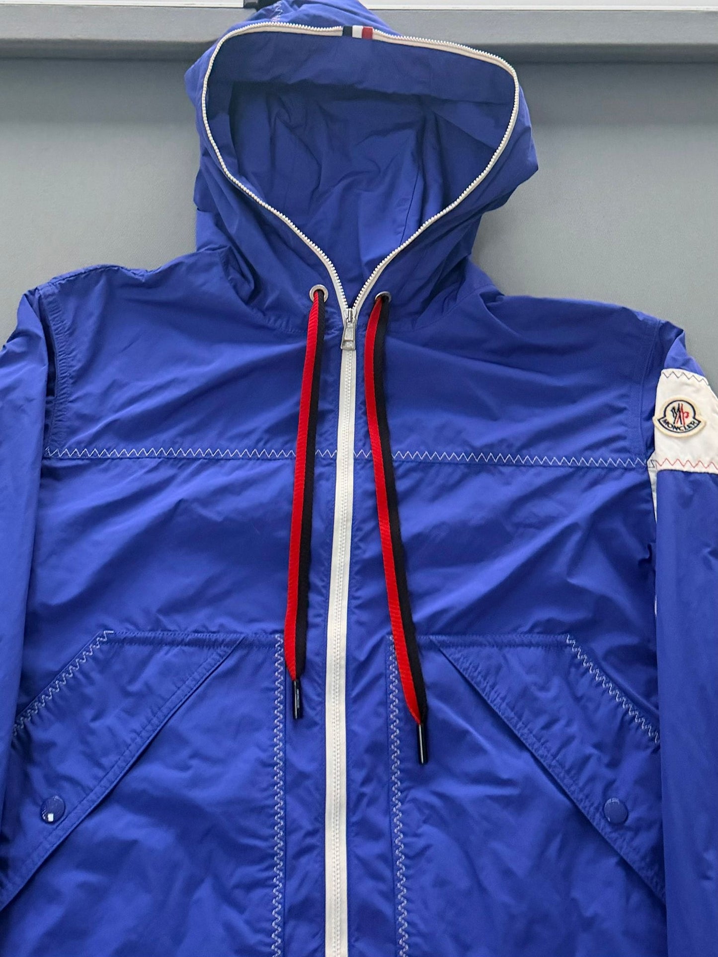 Moncler Blue Fujio Logo-Appliquéd Shell Hooded Jacket - Size 3 (24''ptp)