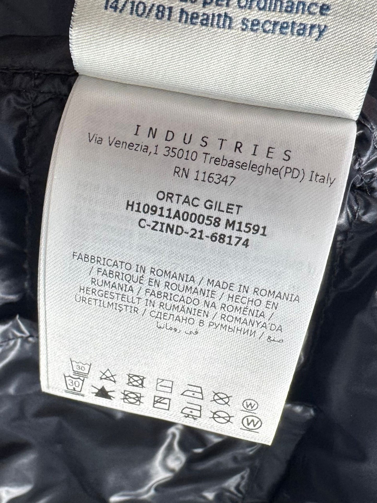 Moncler Navy Ortac Gilet - Size 4 (23.5''ptp)