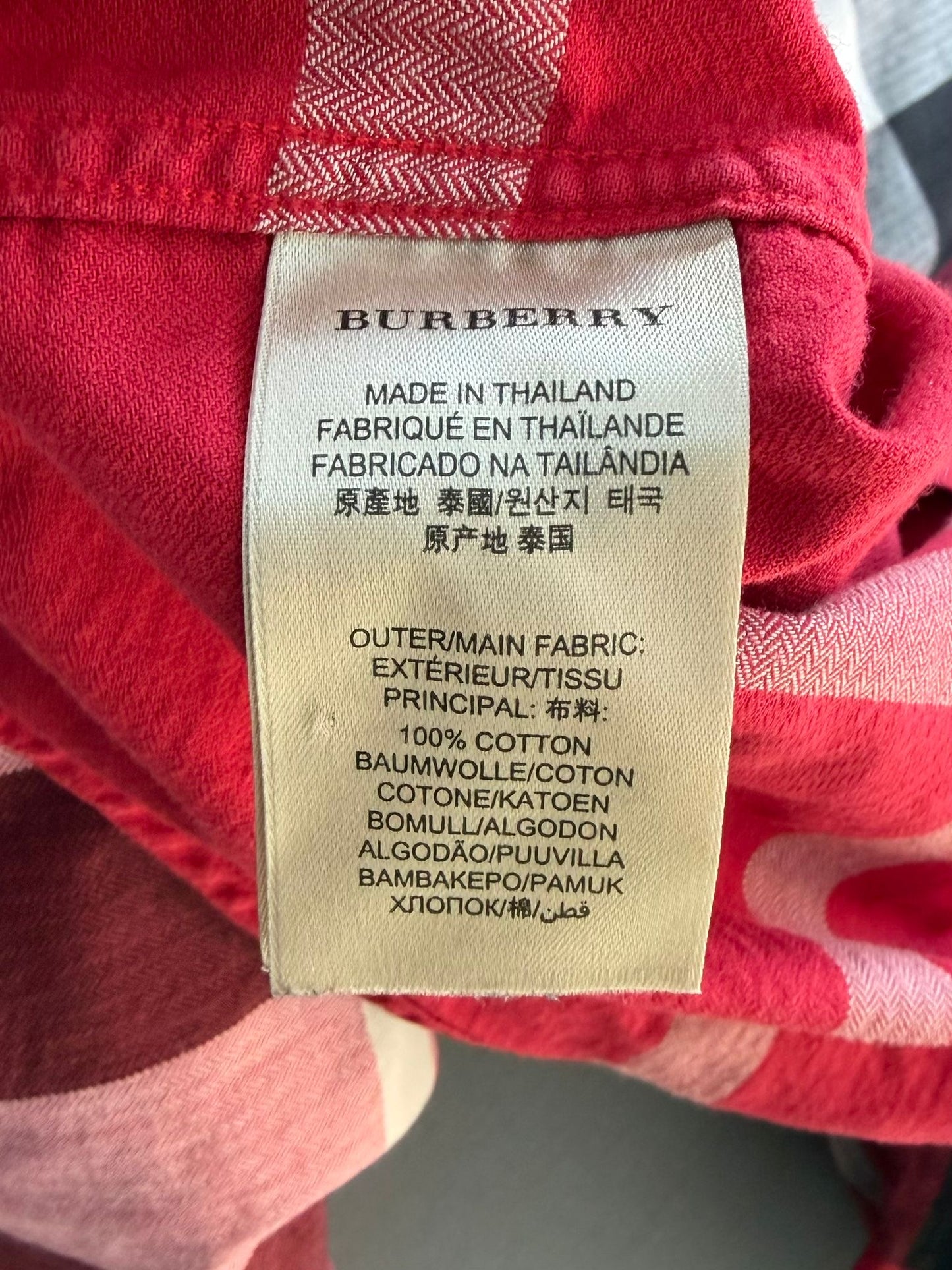 Burberry Short Sleeve Red Somerton Check Shirt - Size: XL (23.5''ptp)