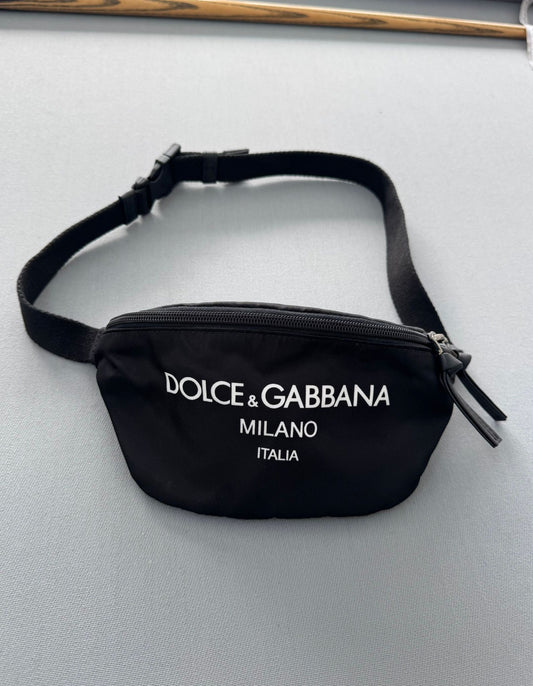 Dolce & Gabbana Black Logo Nylon Bum Bag