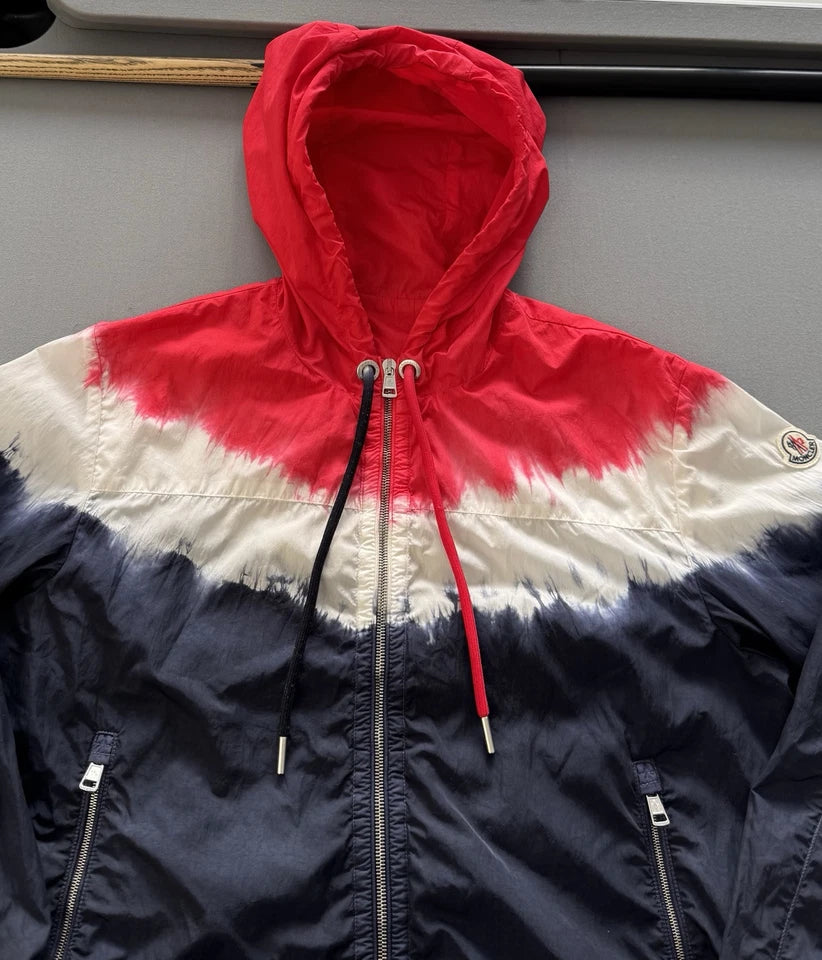 Moncler Saut Red, White & Blue Nylon Hooded Jacket - Size 3 (23.5''ptp)