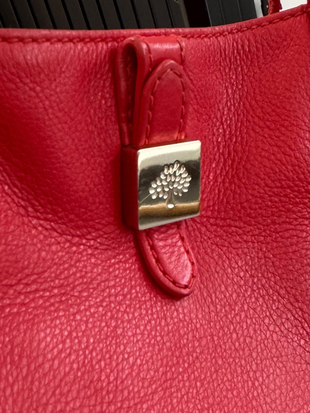Mulberry Leather Tessie Tote in Poppy Red