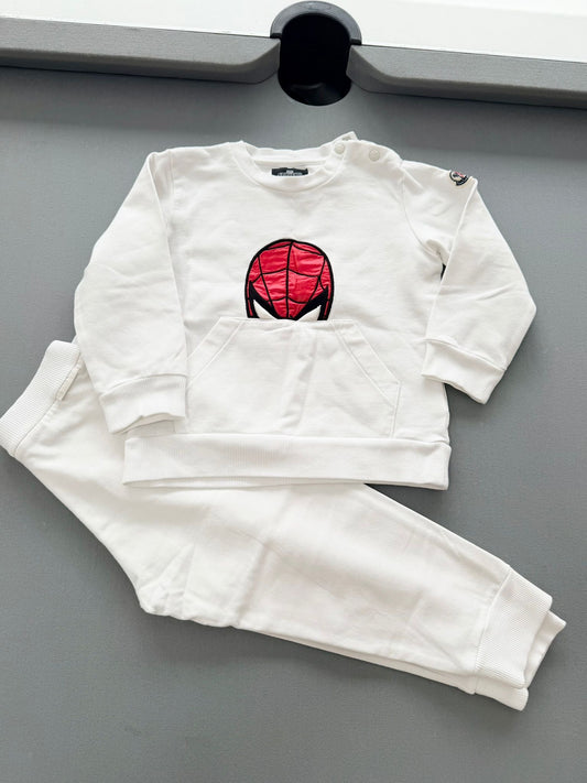 Moncler Enfant Baby White Spider-Man Sweatshirt & Lounge Pants Set - Age 2