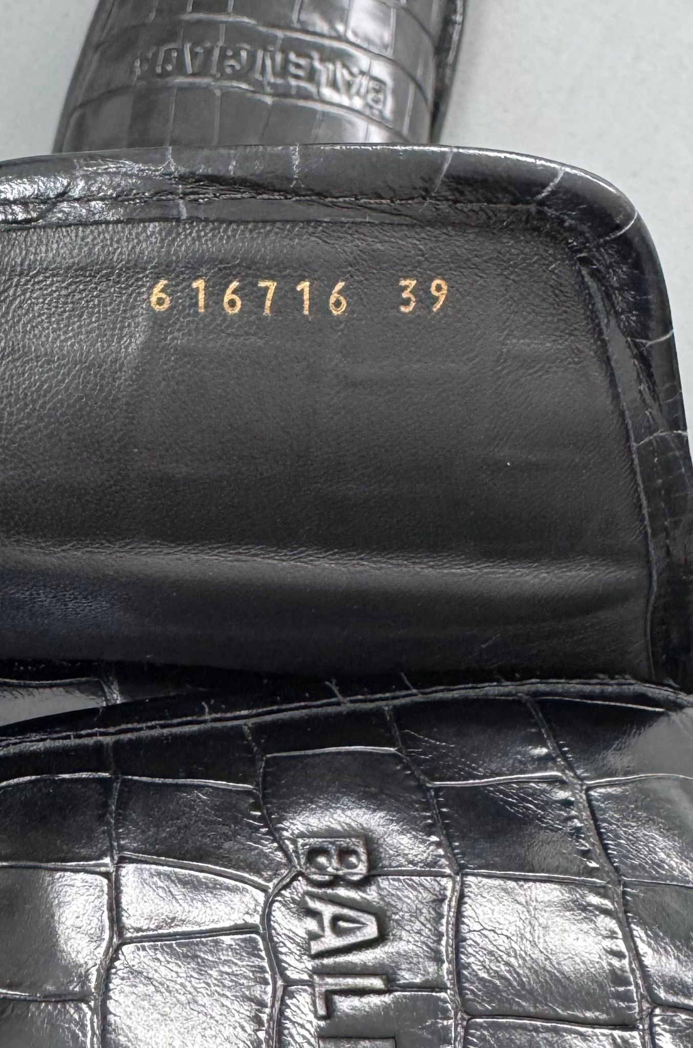 Balenciaga Home Logo And Crocodile-Embossed Leather Slider Sandals - Size: UK6 (EU39)