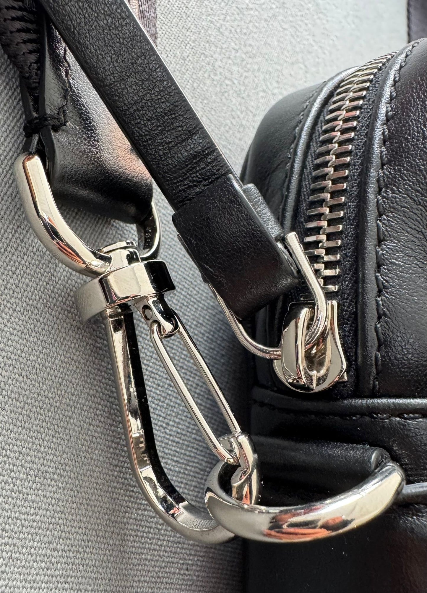 Moncler Mini Black Leather-Trimmed Crossbody Bag