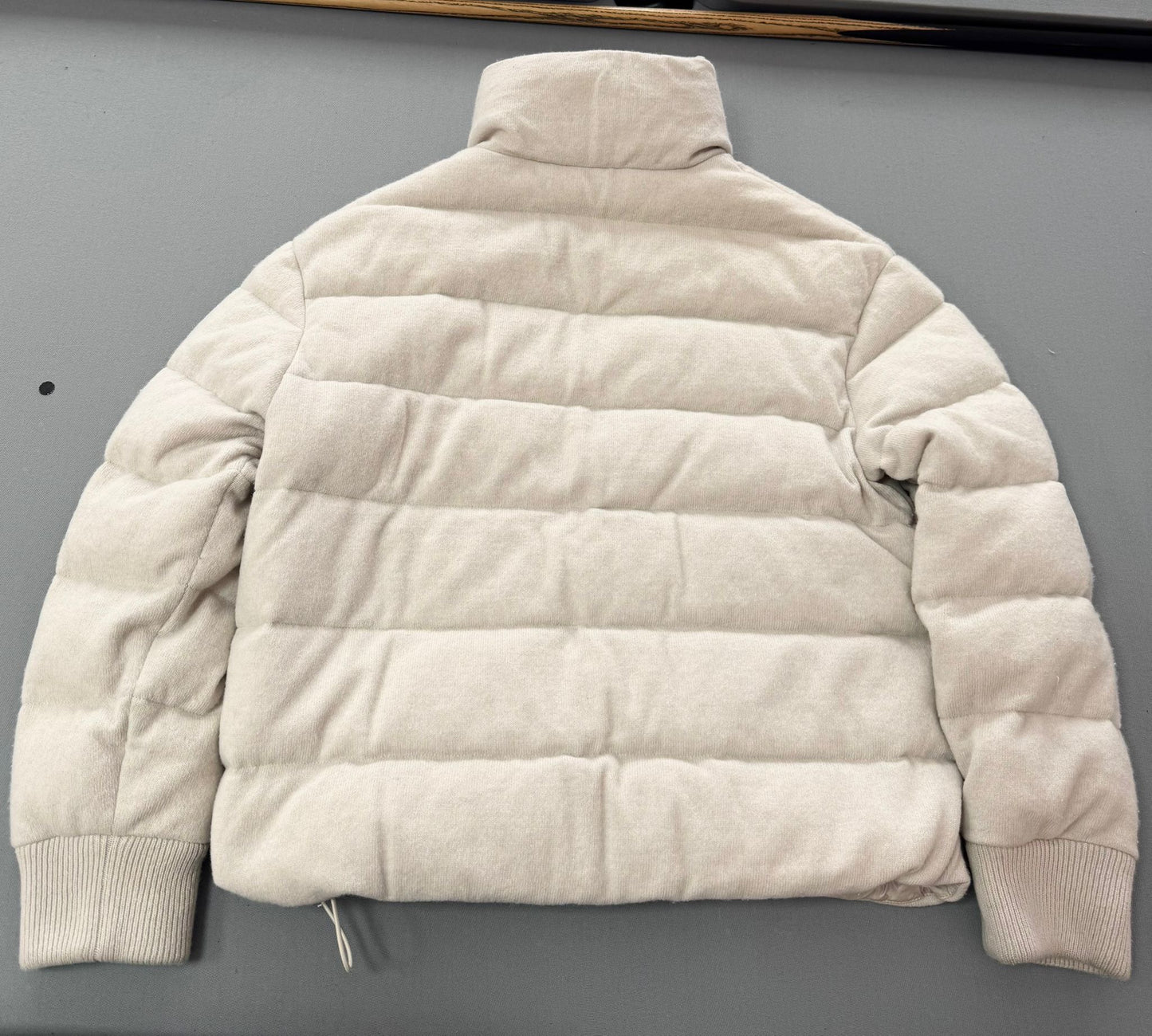 Moncler Beige Cayeux Wool Blend Down Jacket - Size 2 (UK10-12)
