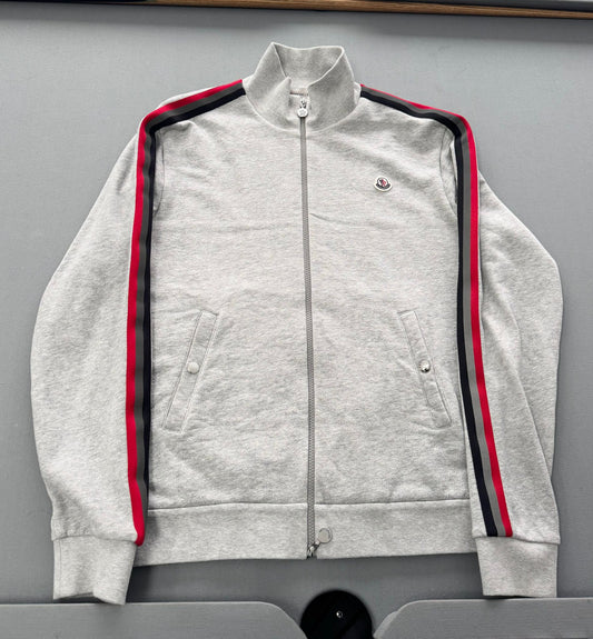 Moncler Grey Reflective Tracktop/ Cardigan - Size: XL (23''ptp)