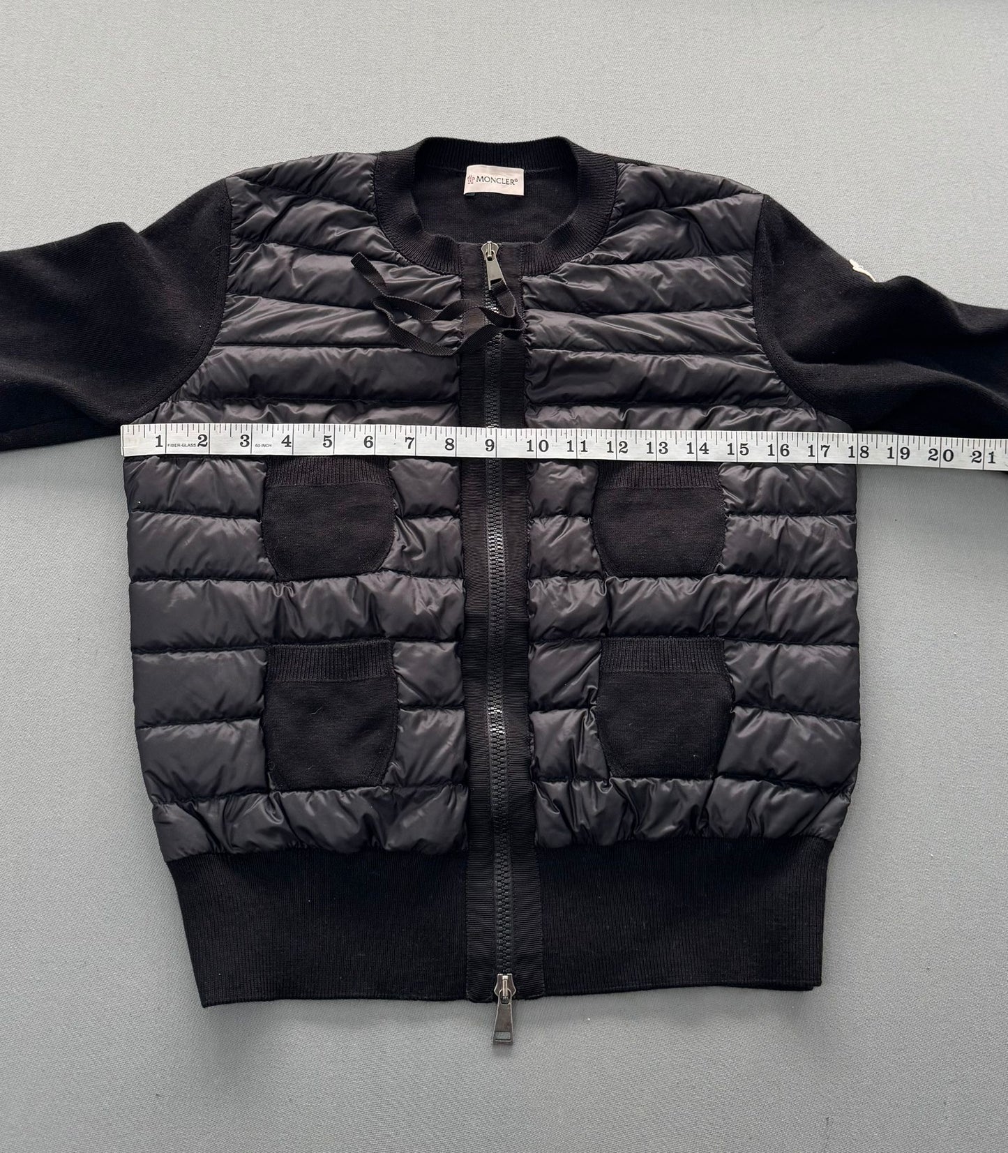 Moncler Tricot Black Cardigan- Medium Fits UK8