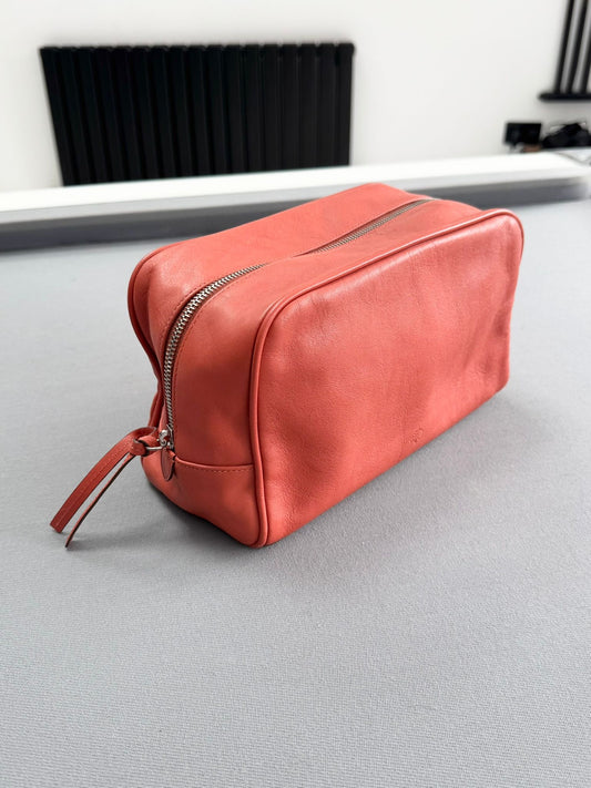 Mulberry Coral Leather Wash Bag