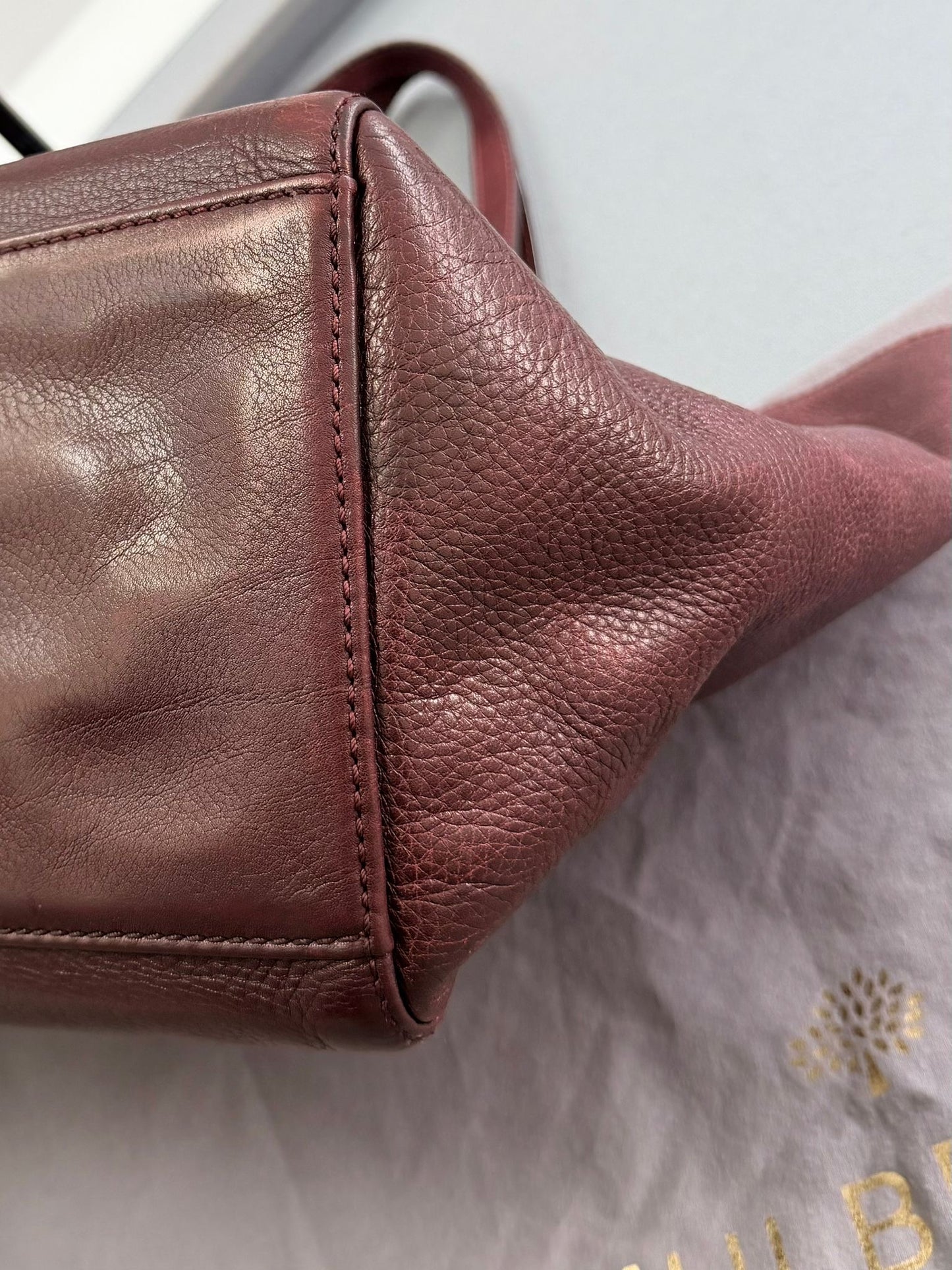 Mulberry Leather Tessie Tote in Oxblood