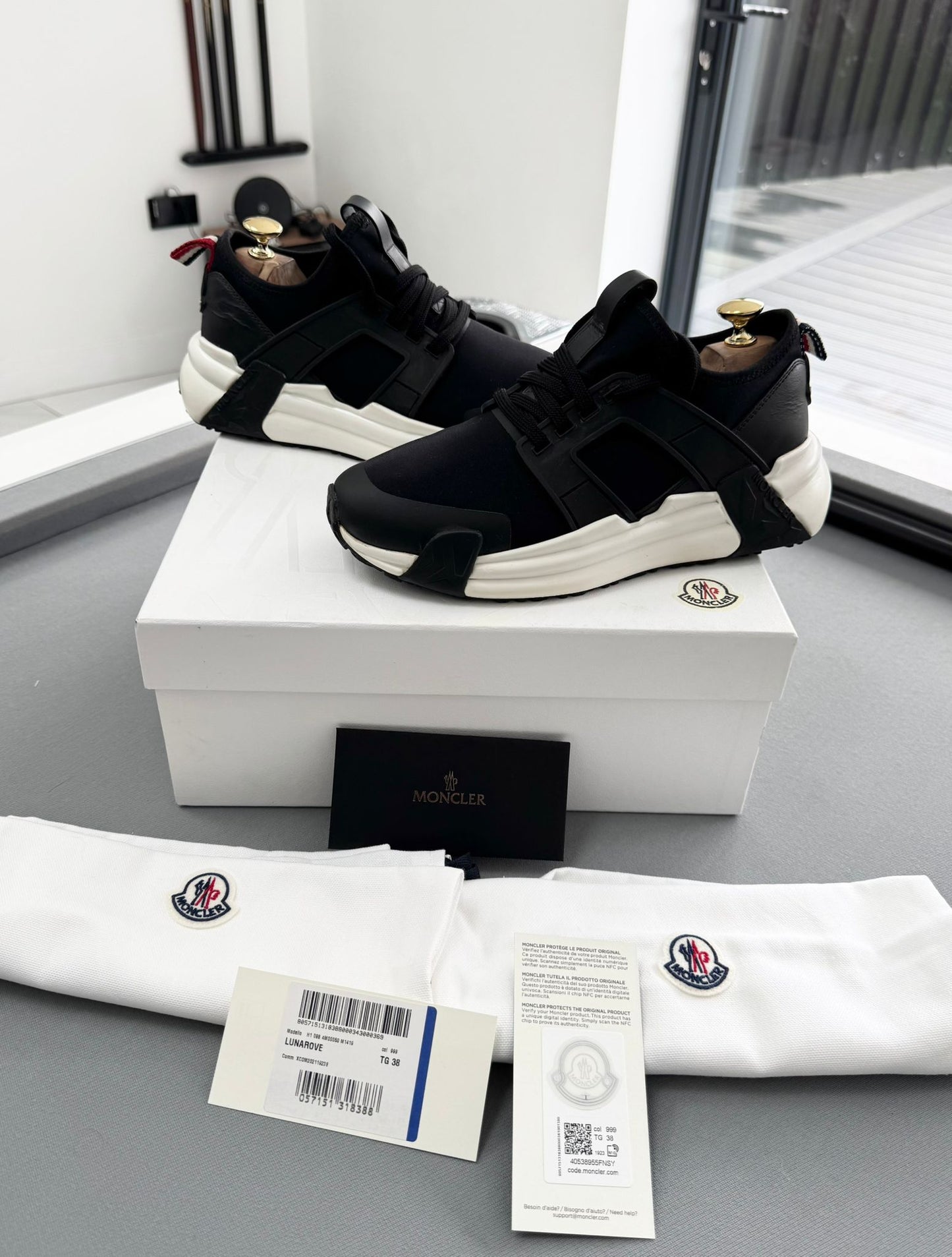 Moncler Black Lunarove Trainers - Size 5 (EU38)