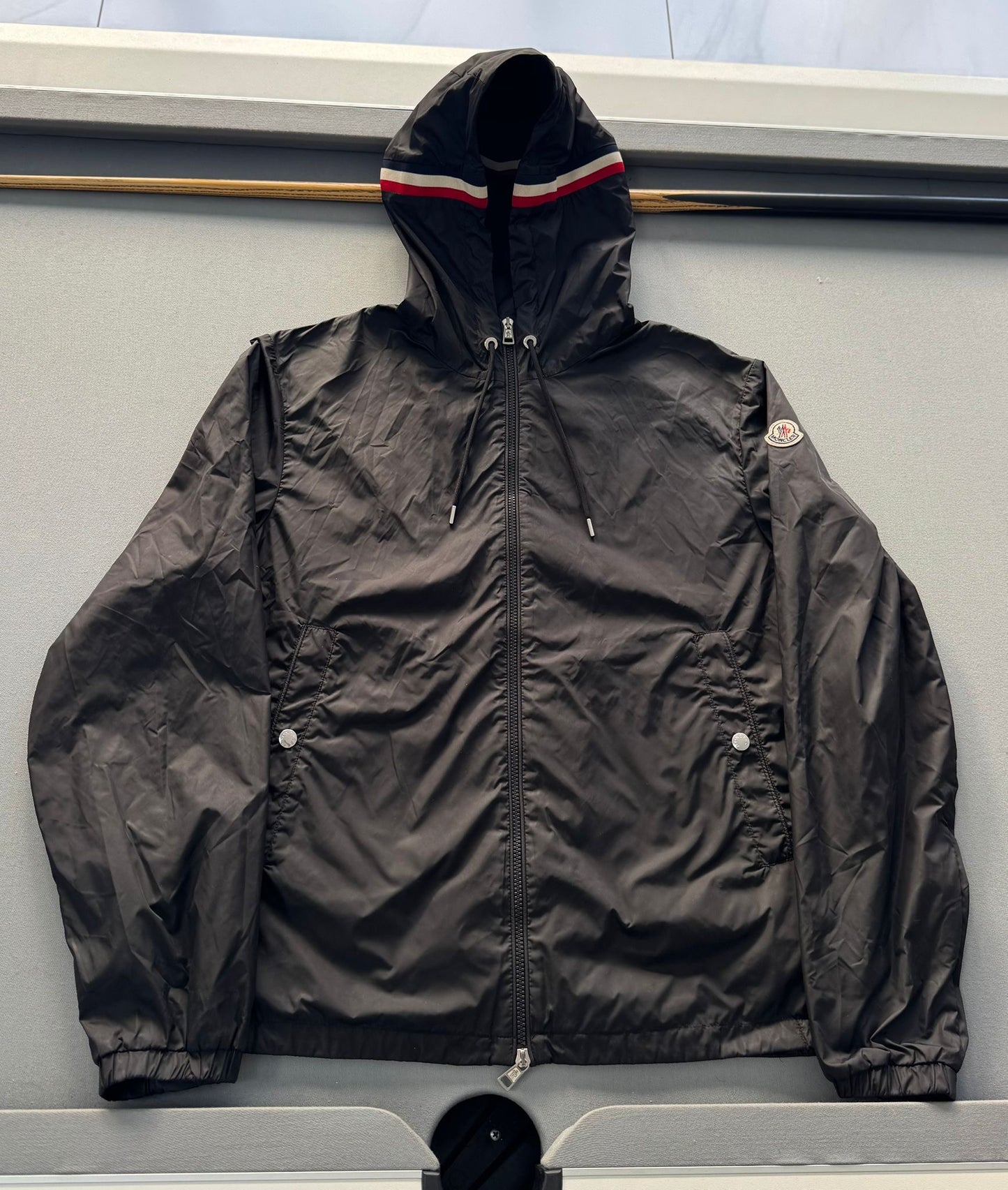 Moncler Black Nylon Hooded Grimpeurs Jacket - Size 5 (24''ptp)