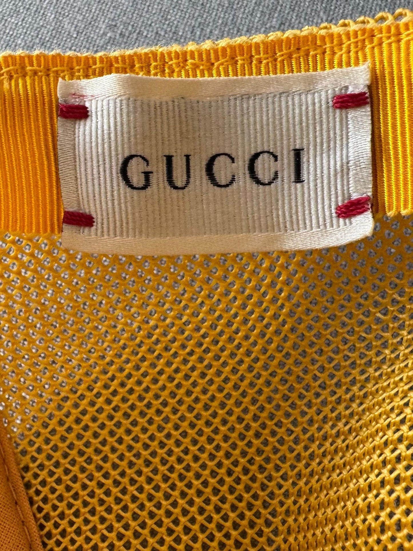 Gucci Kids' GG Heart Baseball Cap In Yellow - Size: M (54cm) Age 7-9