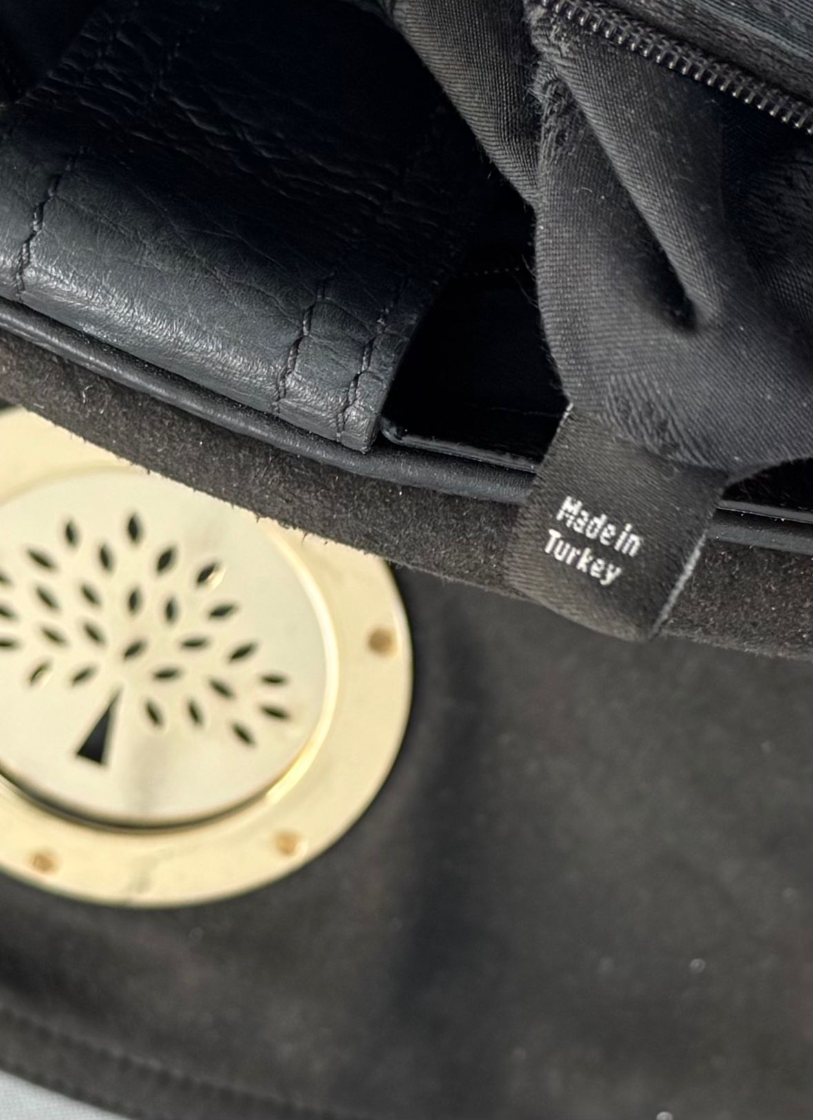 Mulberry Daria Satchel Shoulder Bag In Black Leather With Gold Hardware