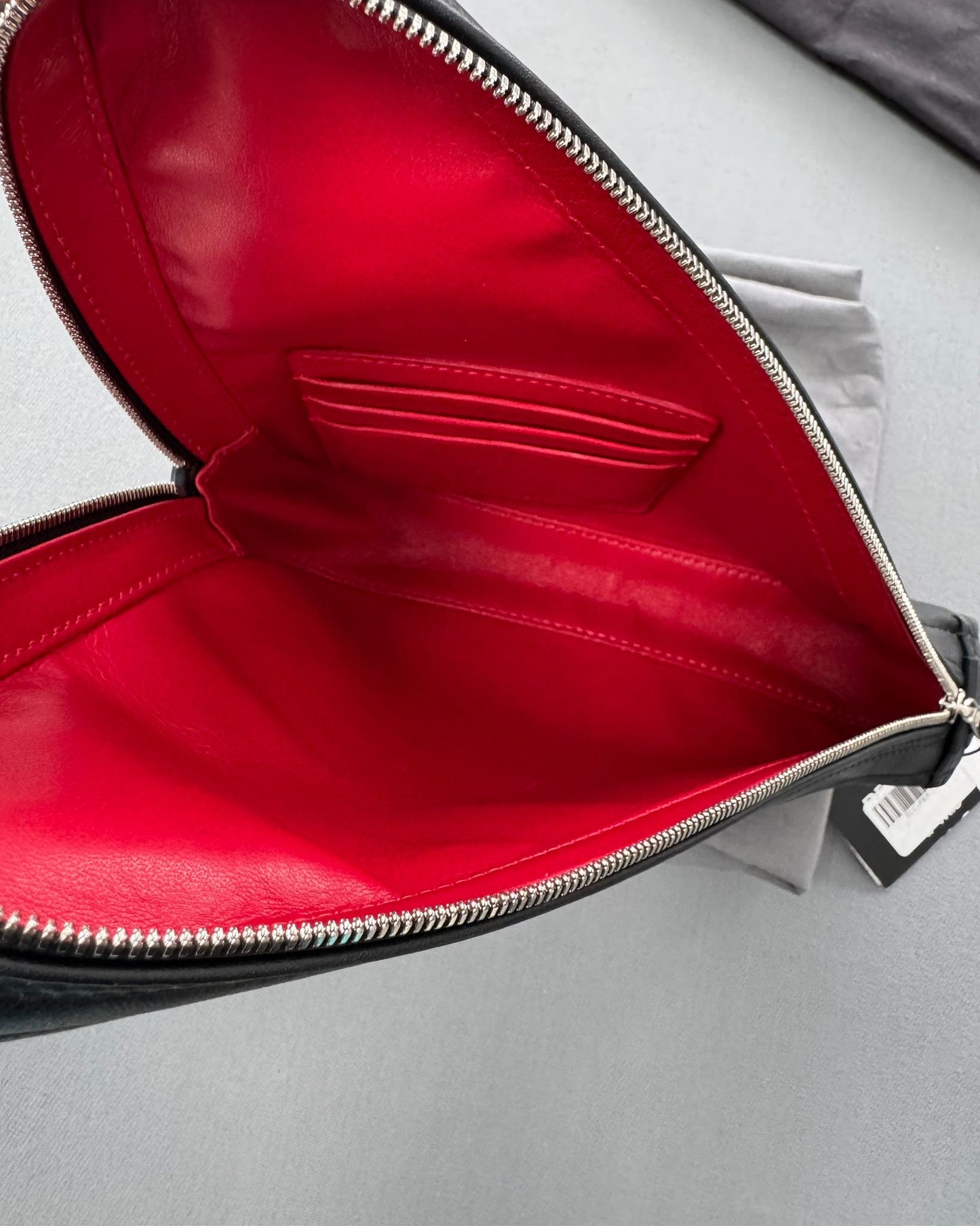 Balenciaga Triangle Black Leather Clutch Bag