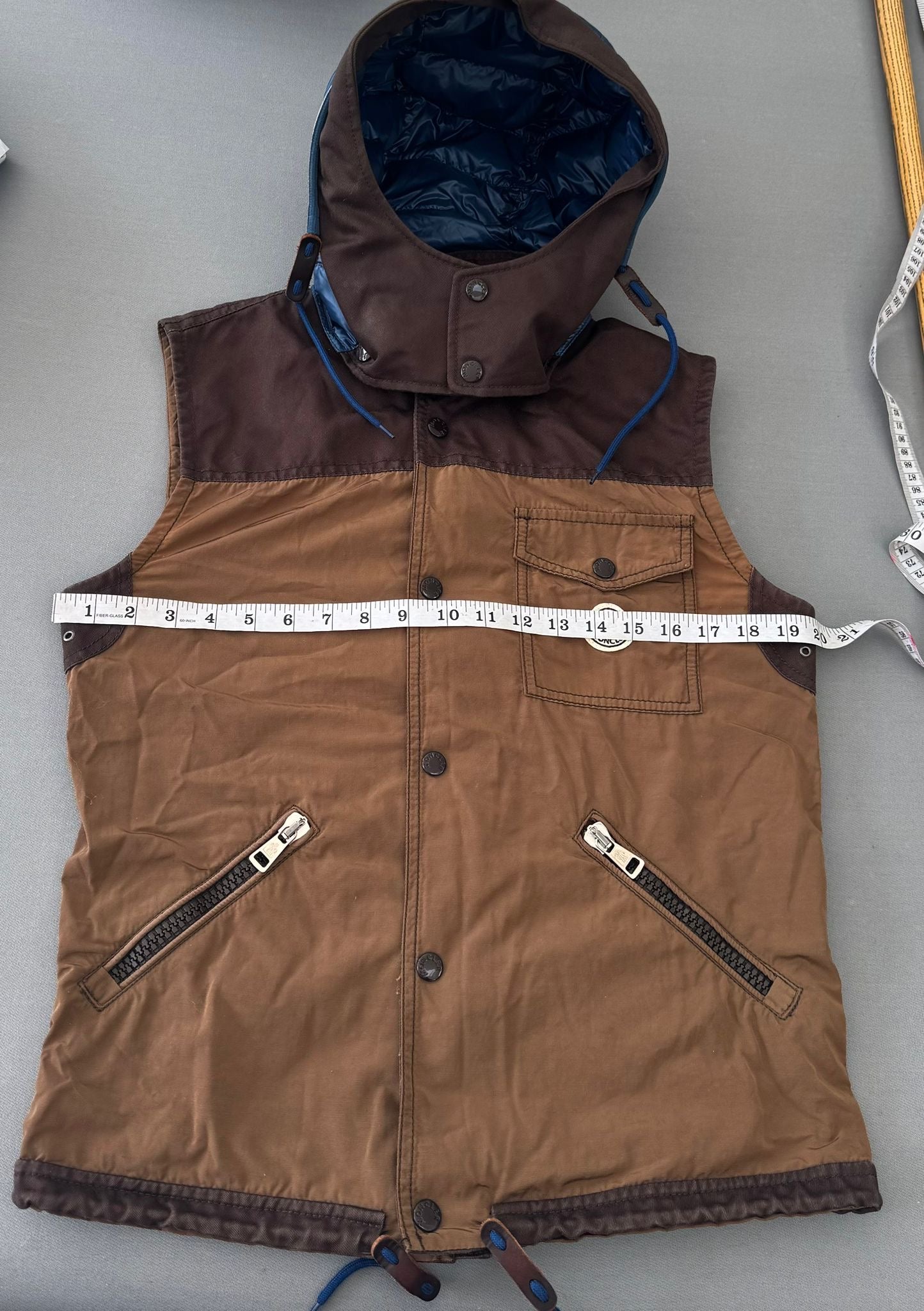 Moncler Mortiz Brown/ Tan Gilet - Size: 1 (Small/Medium) 20'' ptp