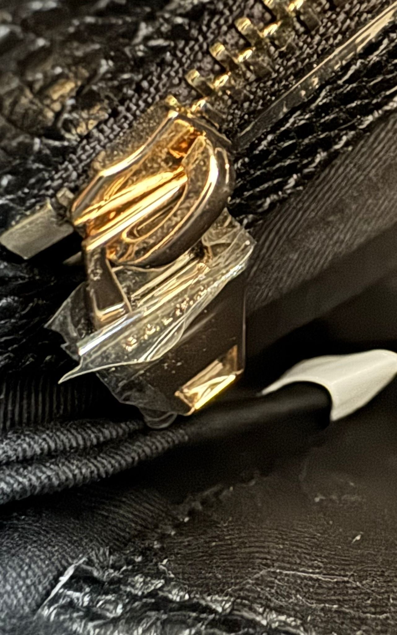 Balmain Black Leather Logo Clutch / Wristlet With Gold Toned Hardware