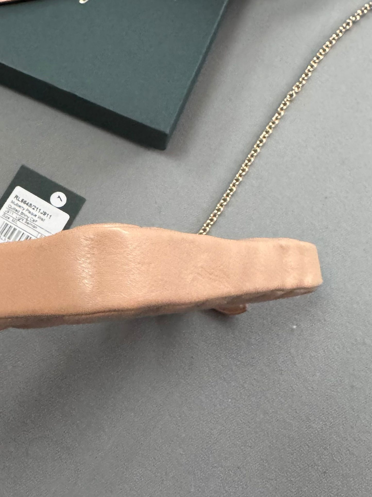 Mulberry Plaque Quilted Wallet On Chain In Light Salmon