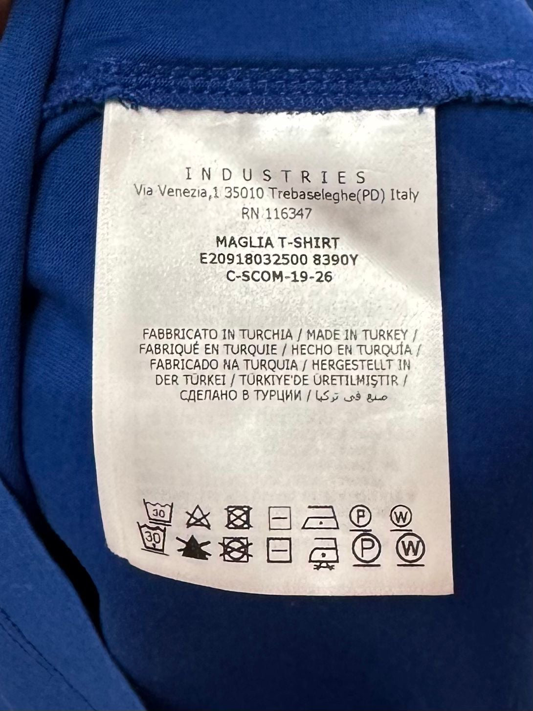 Moncler Double Logo Royal Blue T Shirt - XL (21.5'' ptp)