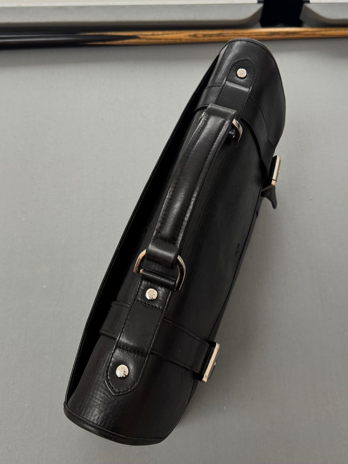 Mulberry Elkington Grained-Leather Black Briefcase With Brass Hardware