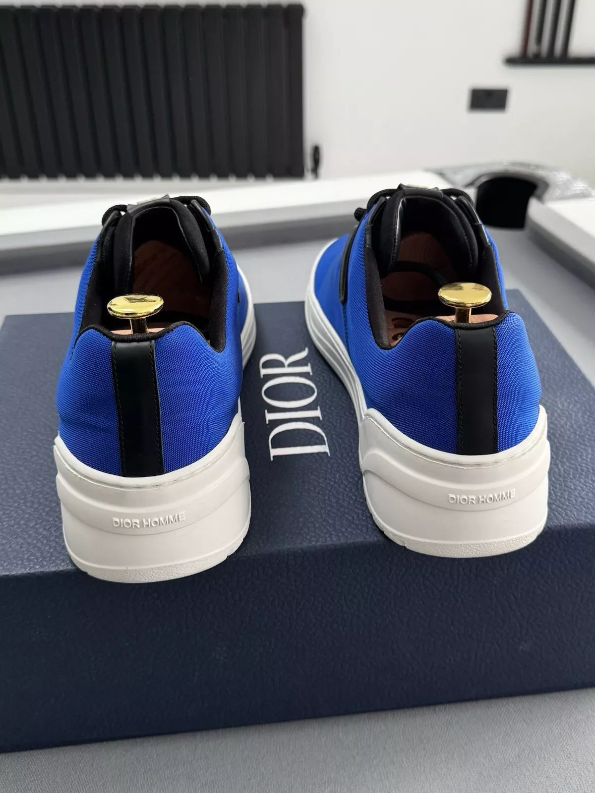 Dior Blue Canvas Runners B17 Lace Up Trainers - Size UK 11 (EU 45)