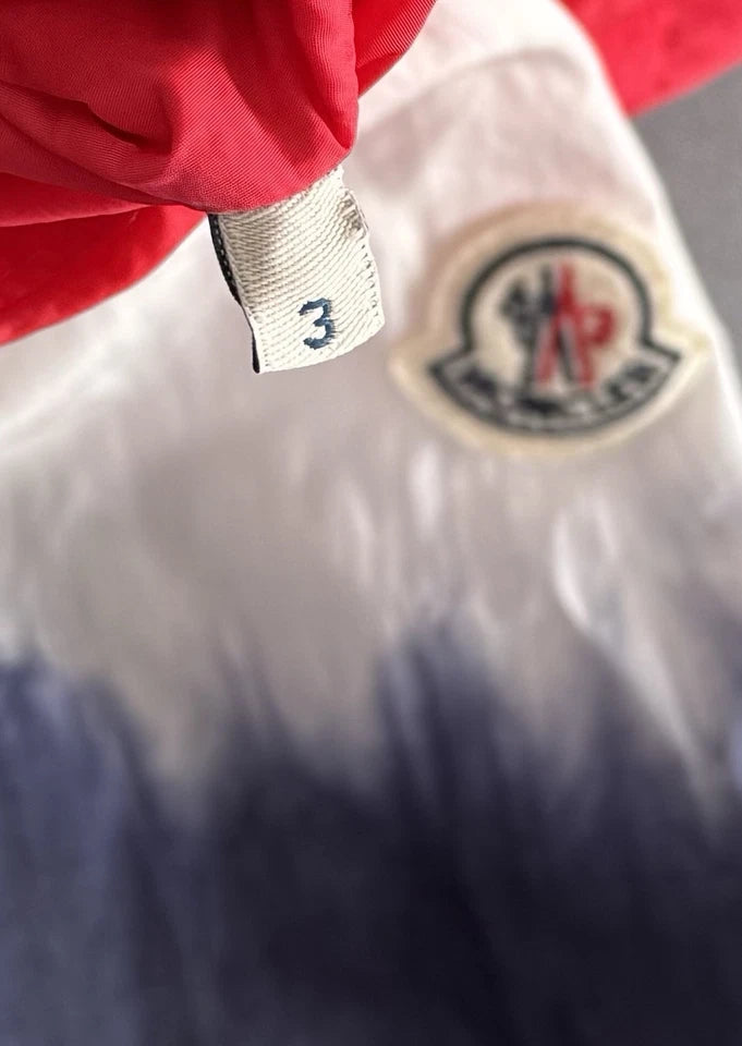 Moncler Saut Red, White & Blue Nylon Hooded Jacket - Size 3 (23.5''ptp)