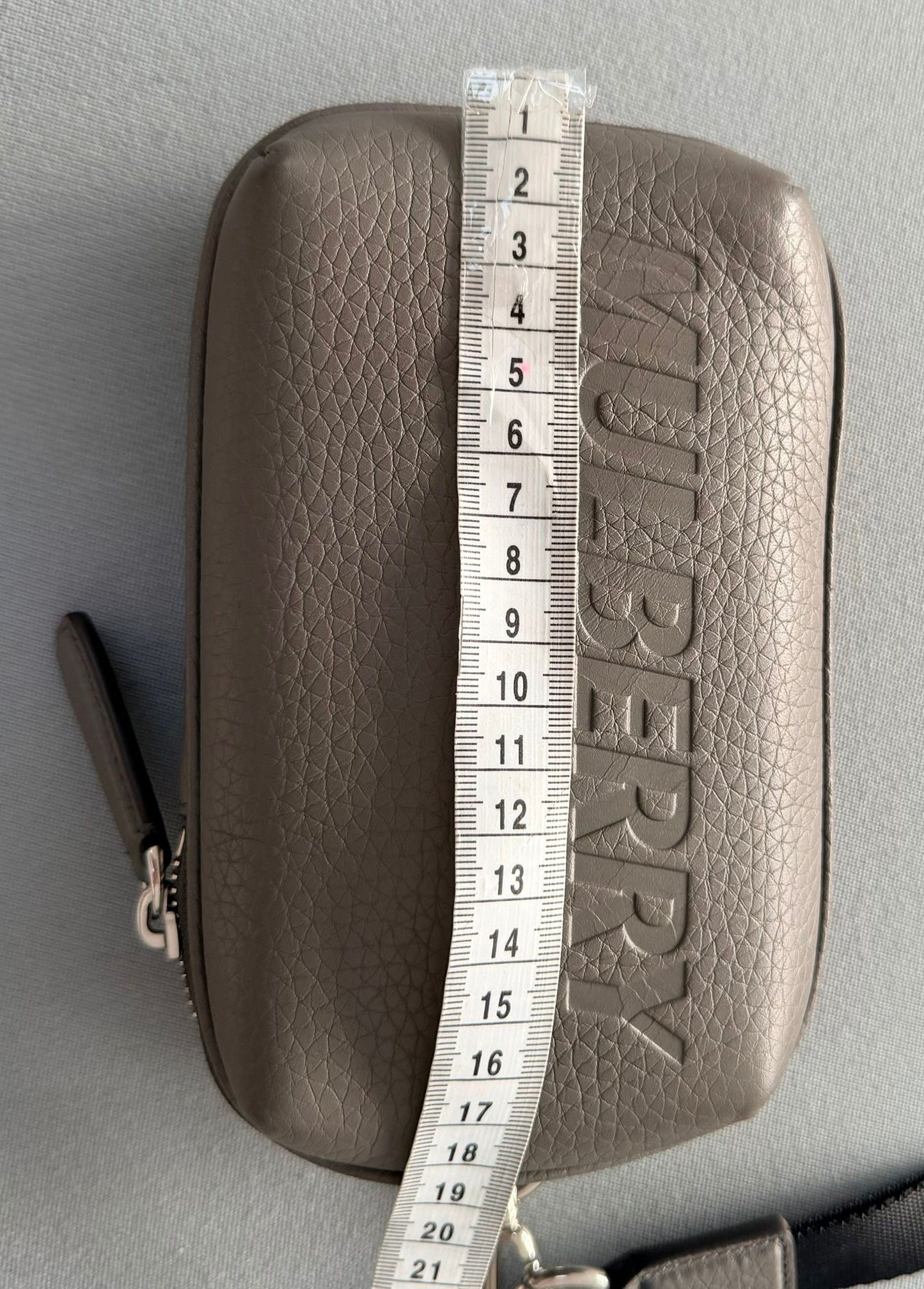 Mulberry Heavy Grain Leather Zipped Pouch Earth Grey – Authentic Pre-Loved UK | Westin High End