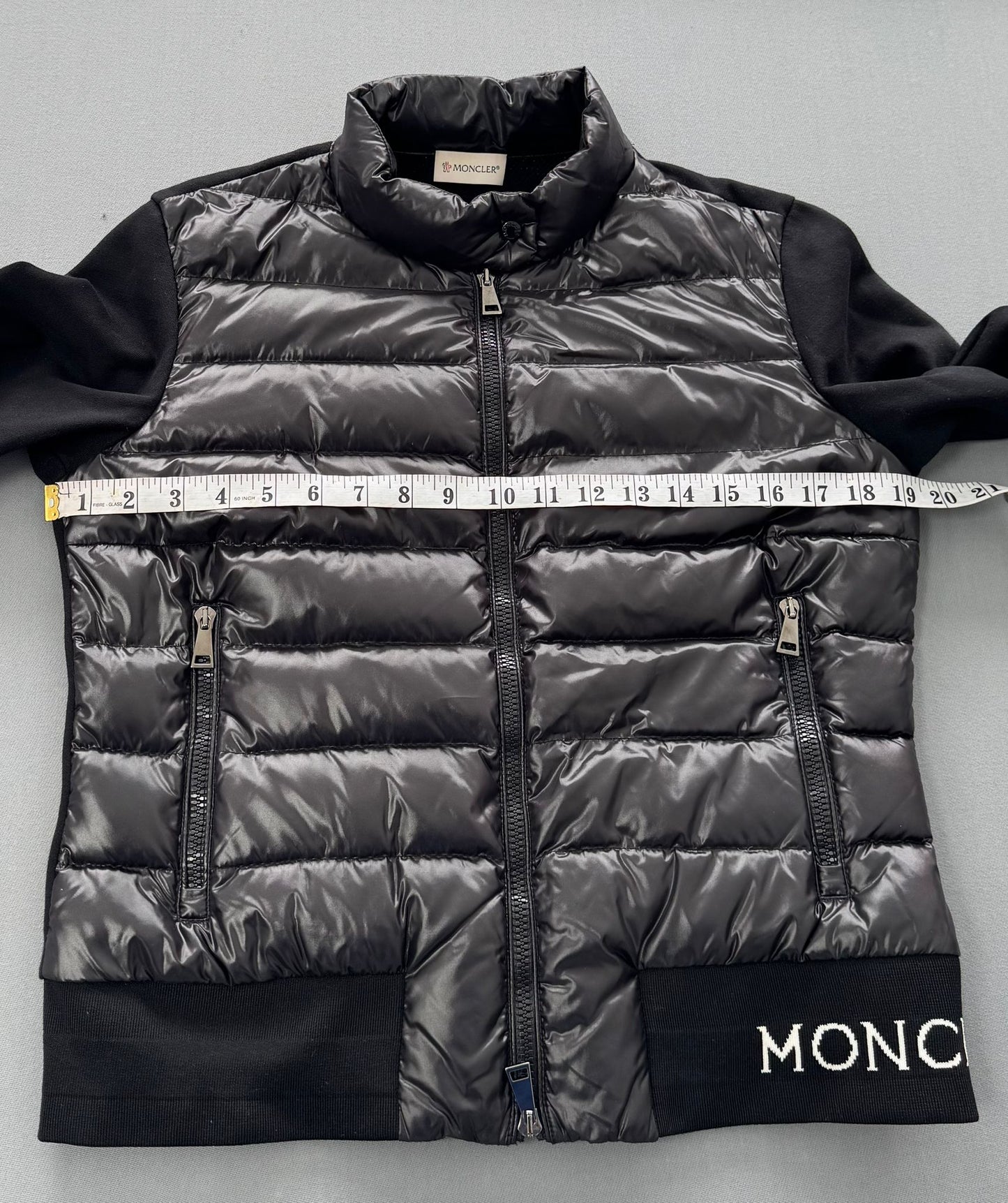 Moncler Maglia Black Zip Up Padded Cardigan - Medium (UK10/12)