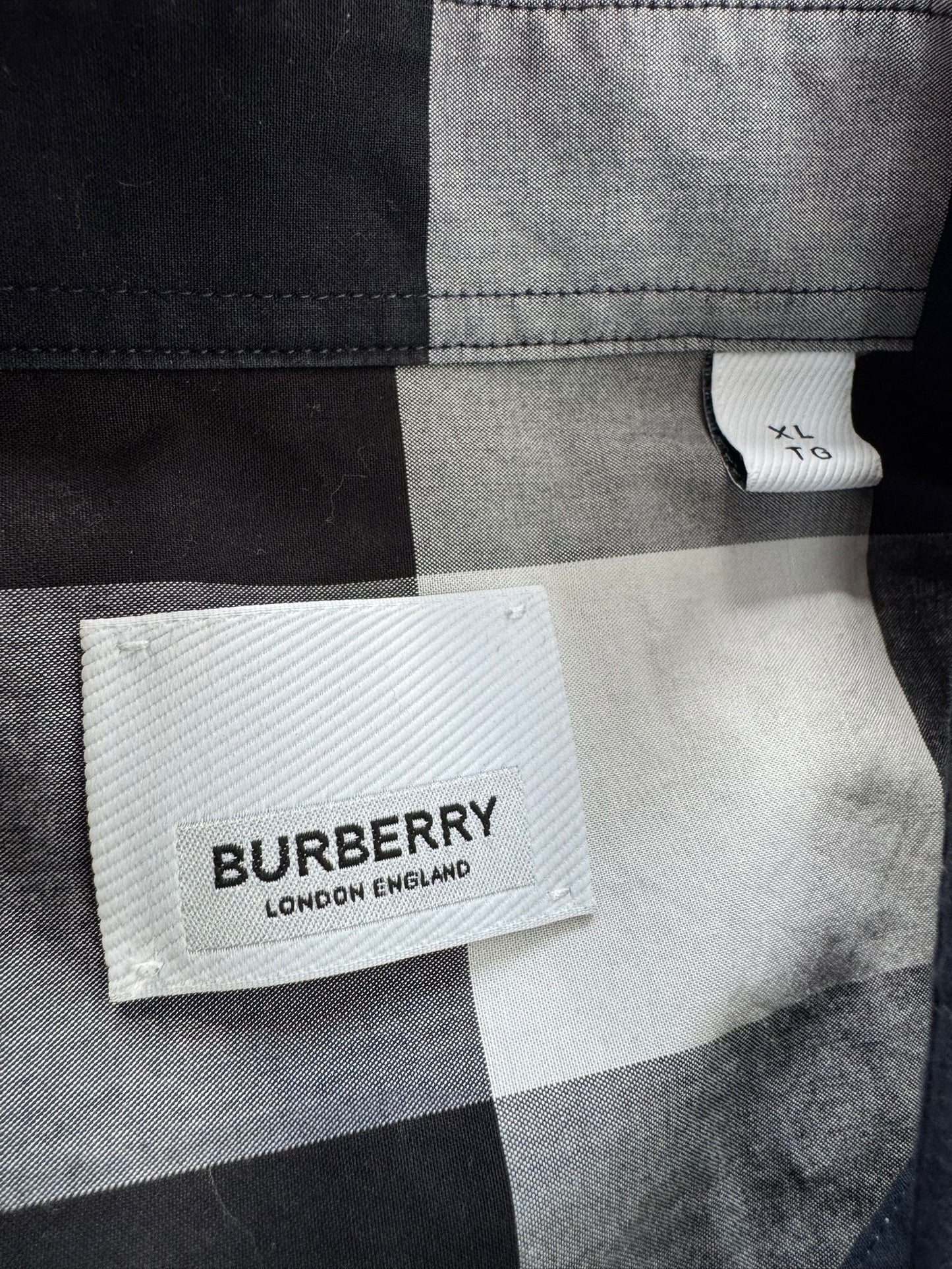 Burberry Navy Somerton Long Sleeve Check Shirt - Xtra Large (23''ptp)