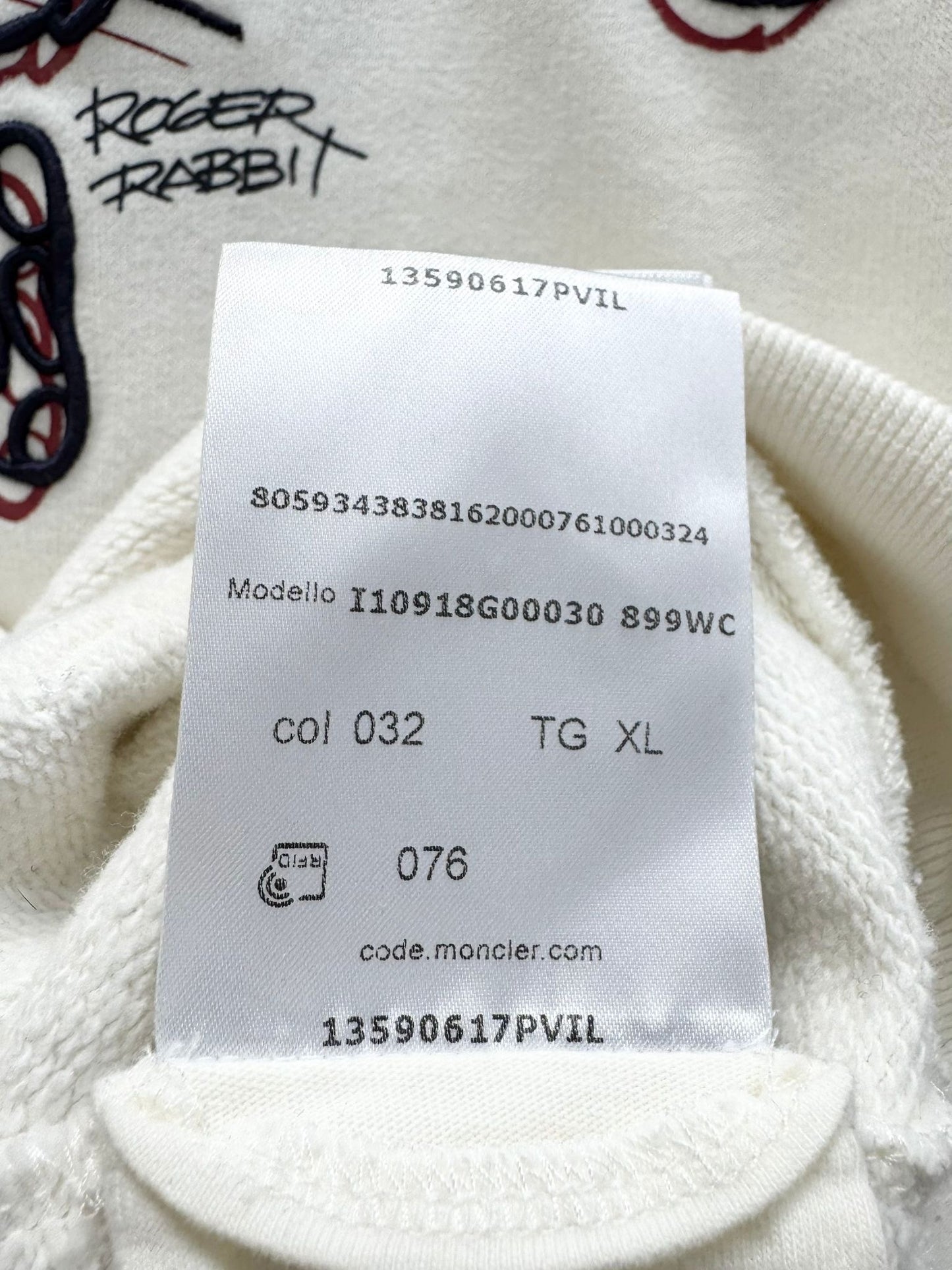 Moncler x Disney Roger Rabbit Brand-Print Cotton-Jersey Hoodie(XL- 25.5''ptp)