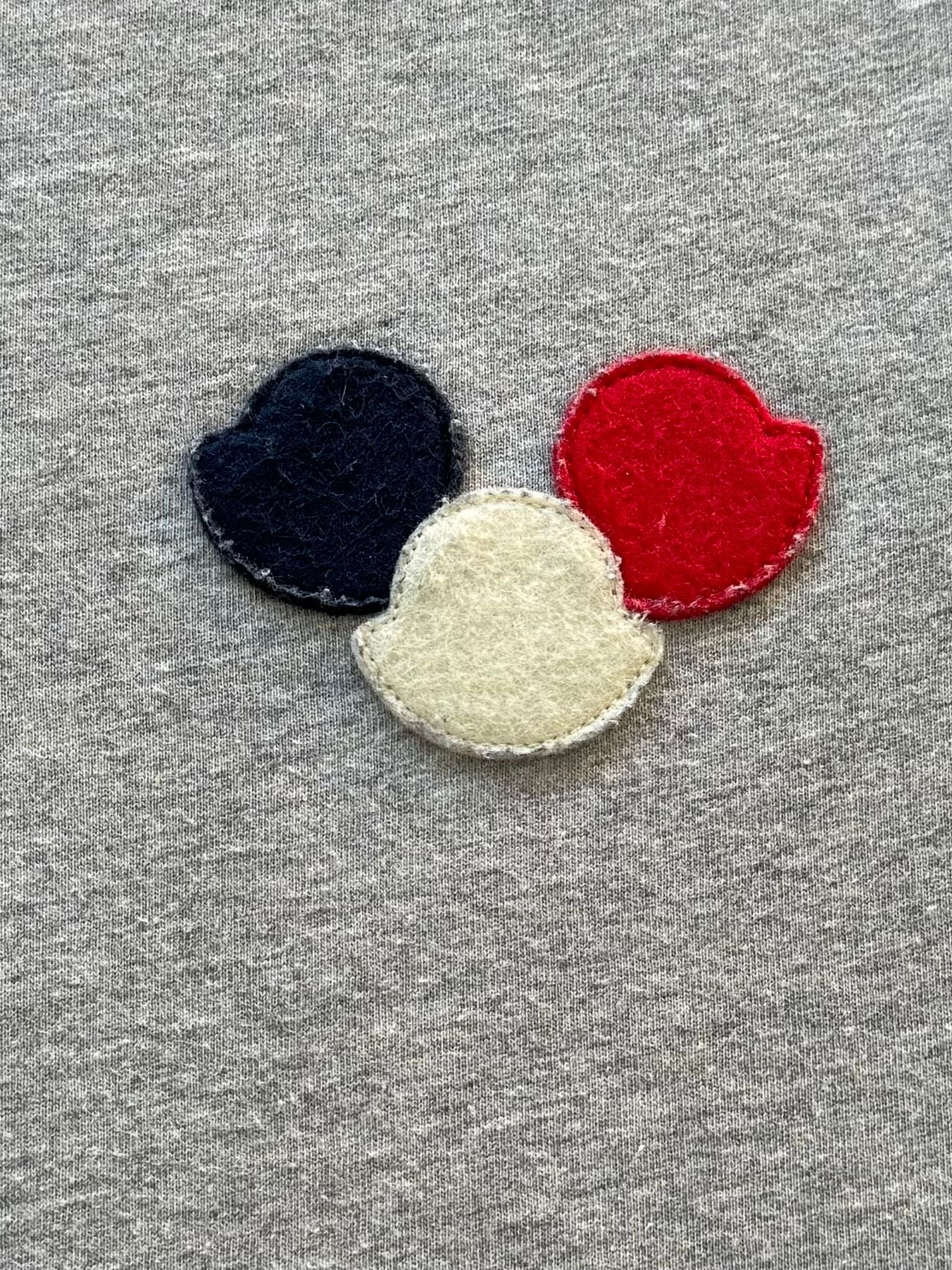 Moncler Grey Logo Patch T-Shirt (Small)