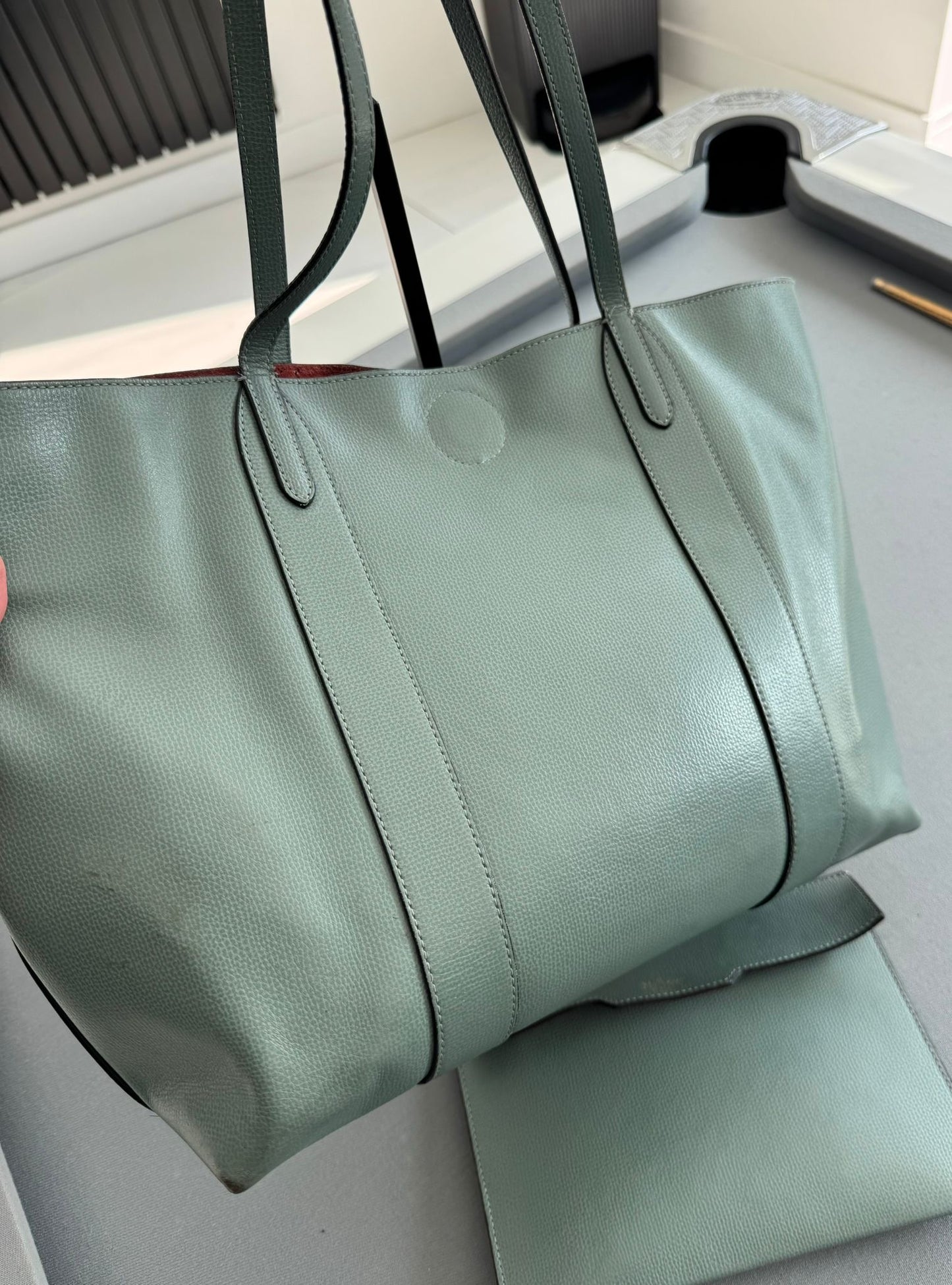 Mulberry Bayswater Tote In Antique Blue With Gold Hardware - Limited Edition