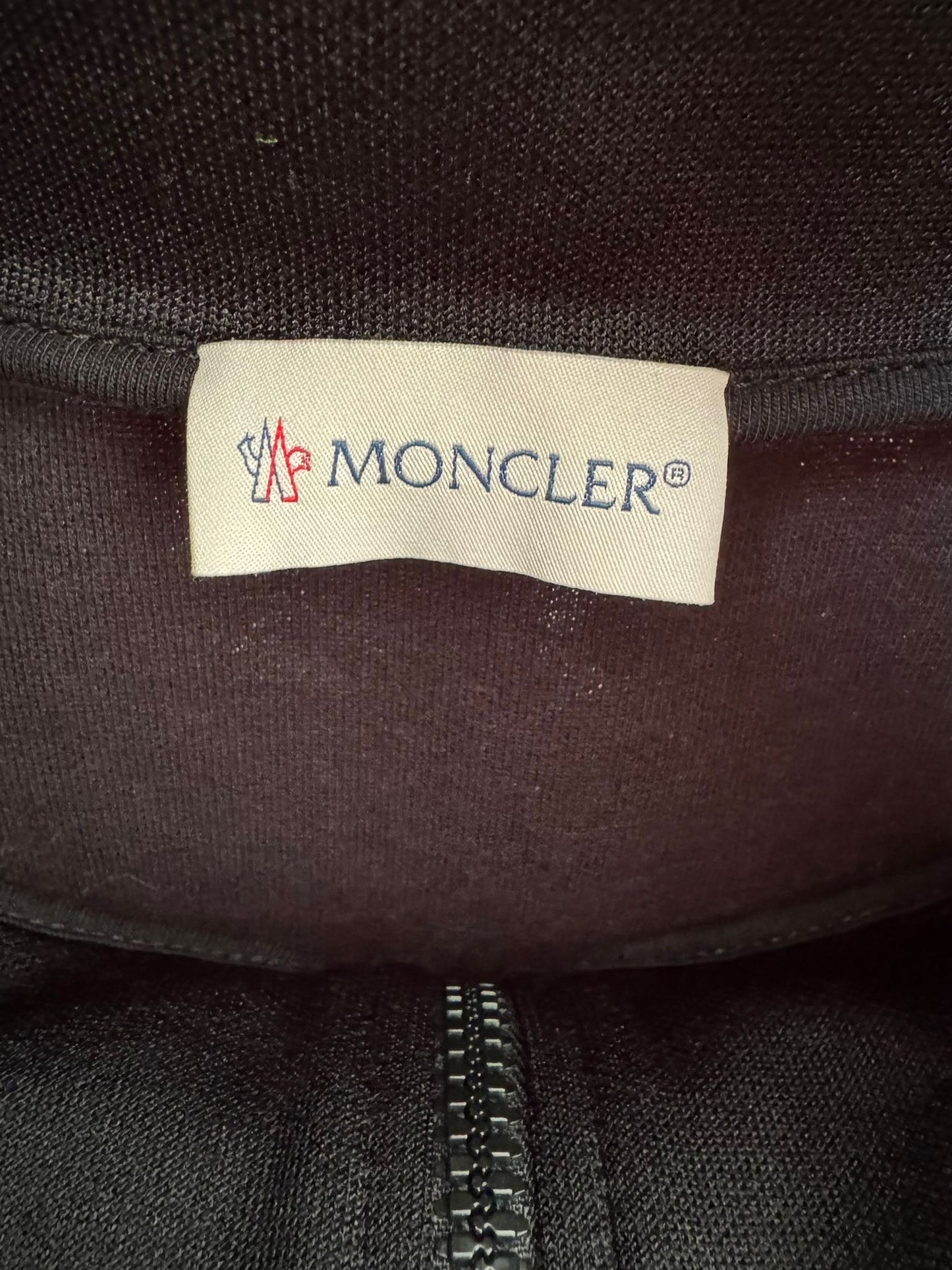 Moncler Black Embroidered Logo Maglia Cardigan/ Track Jacket - Size: XL (Fits UK 8-10) - 19''ptp