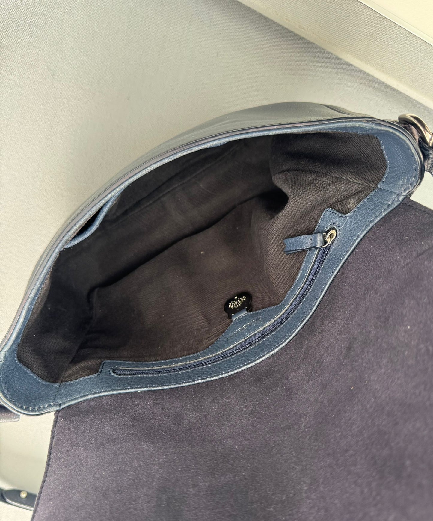 Mulberry Navy Regal Blue Leather Tessie Satchel