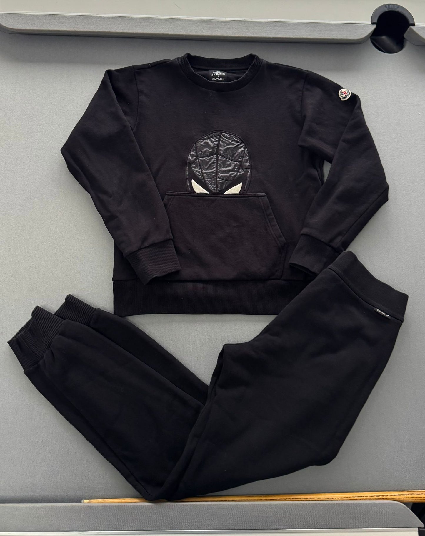 Moncler X Spiderman Black Cotton Jersey Tracksuit - Age 14 (18.5'' ptp)