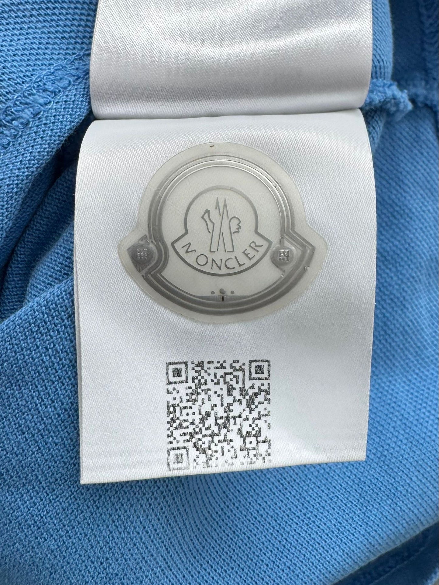 Moncler Blue Polo T-shirt - Medium (19.5”PTP)