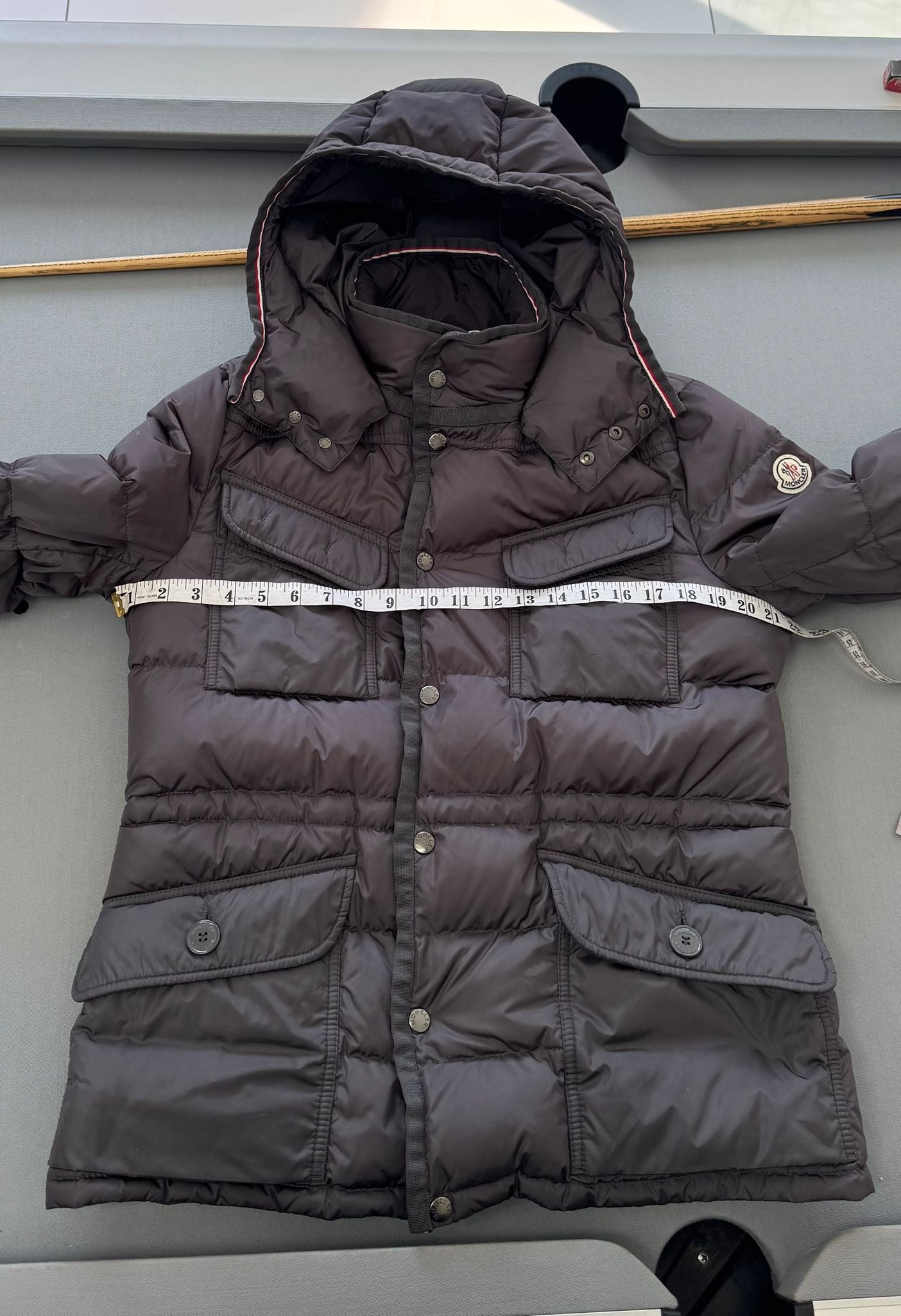 Moncler Millais Grey Down Jacket - Medium - Size 2 (22''ptp)