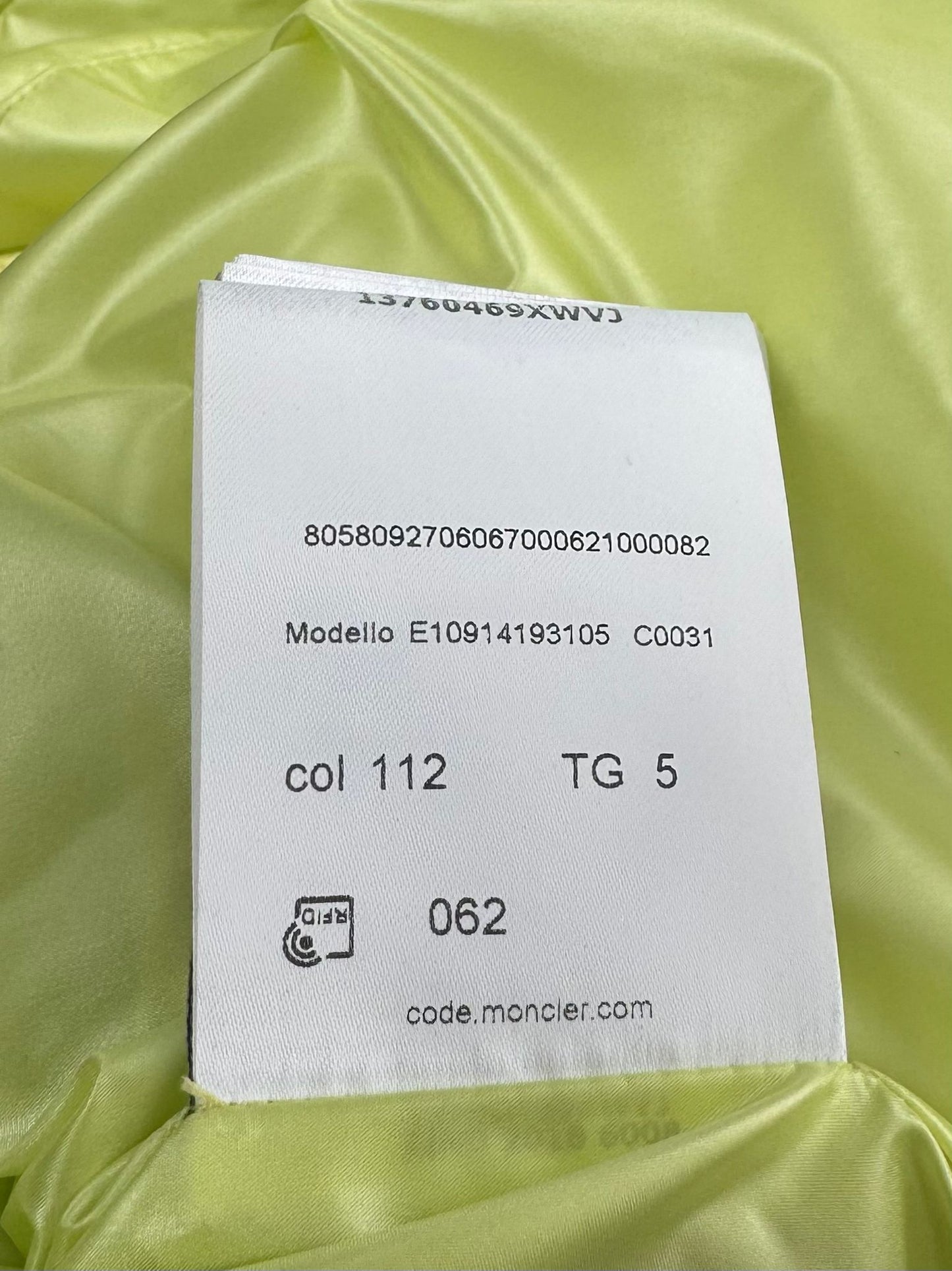 Moncler Neon Yellow Down Lafond Jacket - Size: 4 (24''ptp)