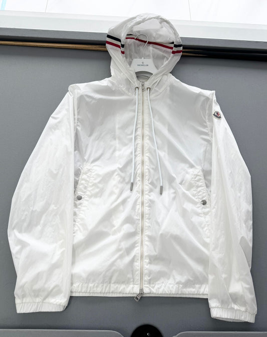 Moncler White Nylon Hooded Grimpeurs Jacket - Size 5 (XL)(24'' PTP)