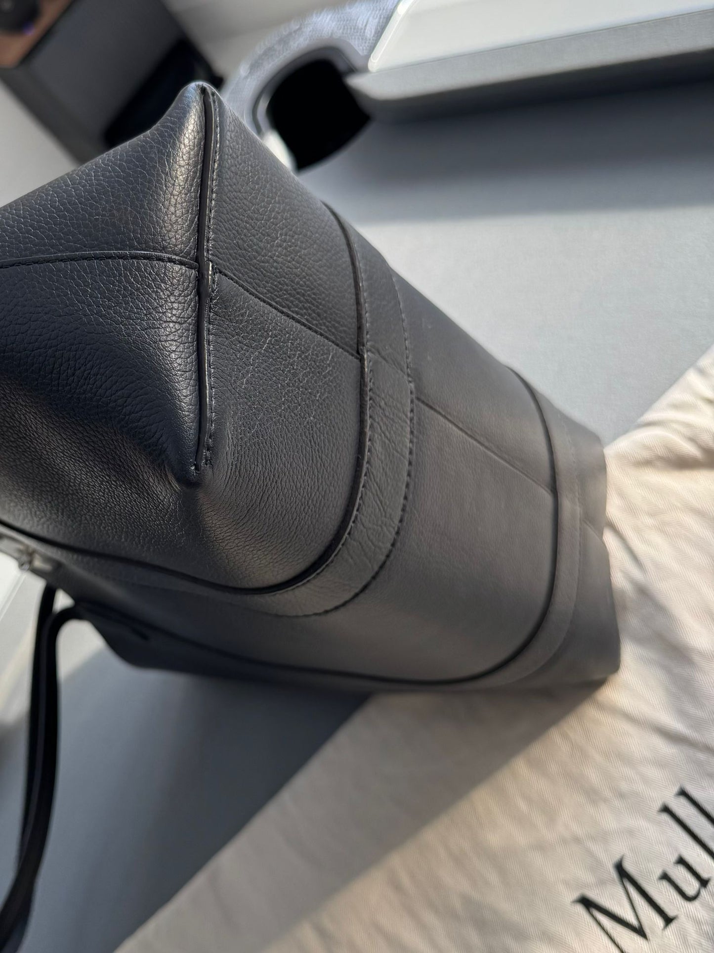 Mulberry Bayswater Tote In Night Sky Classic Grain With Silver Hardware