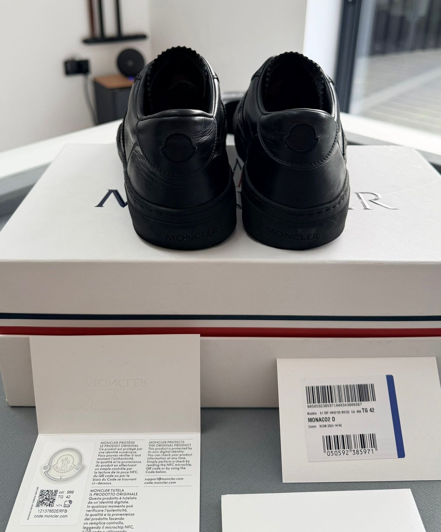Moncler Monaco 2 Low Top Trainers Black UK8 EU42 – Authentic Pre-Loved UK | Westin High End