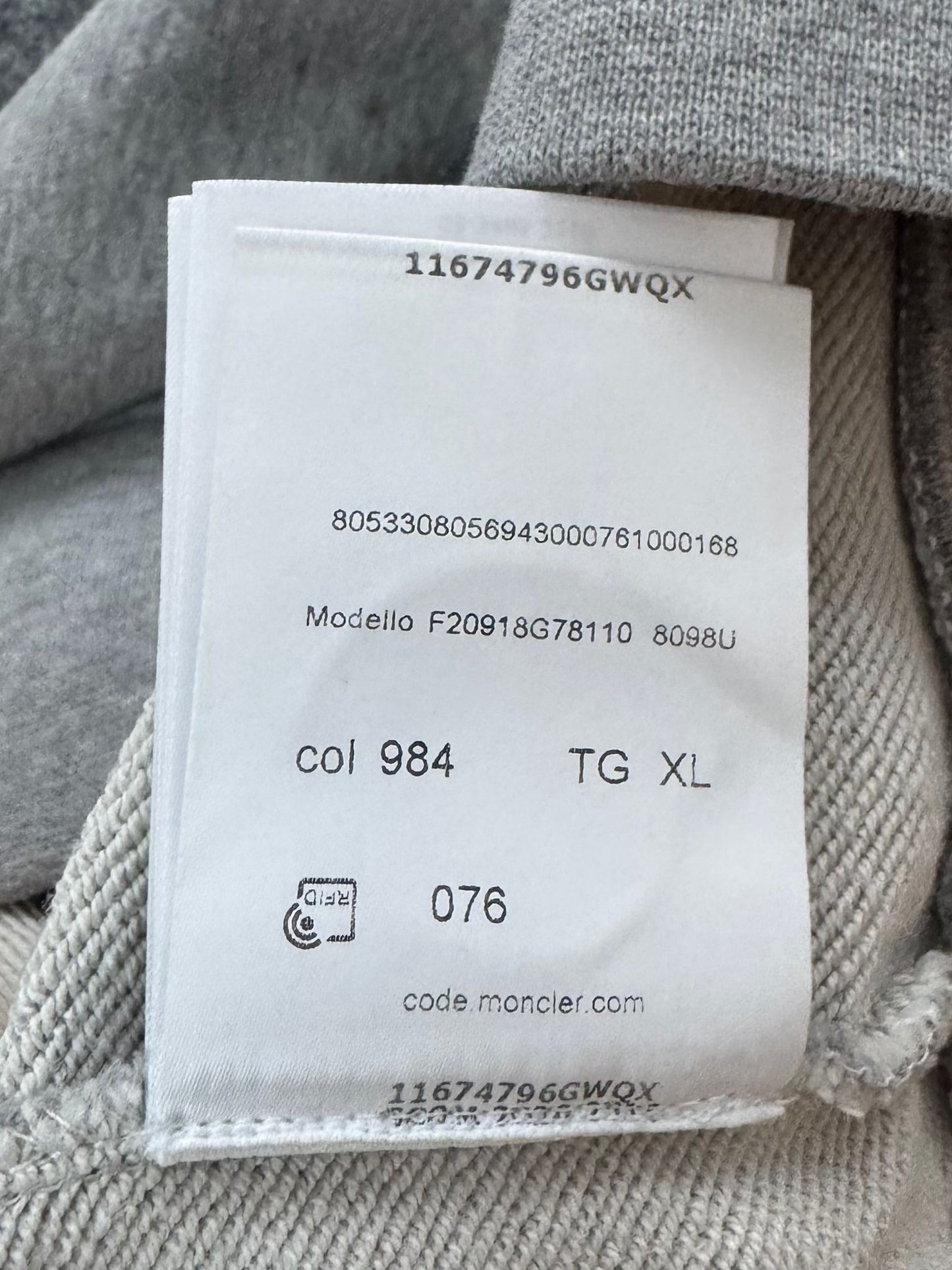 Moncler Grey Mountain Graphic Sweatshirt - XL - 23.5'' PTP