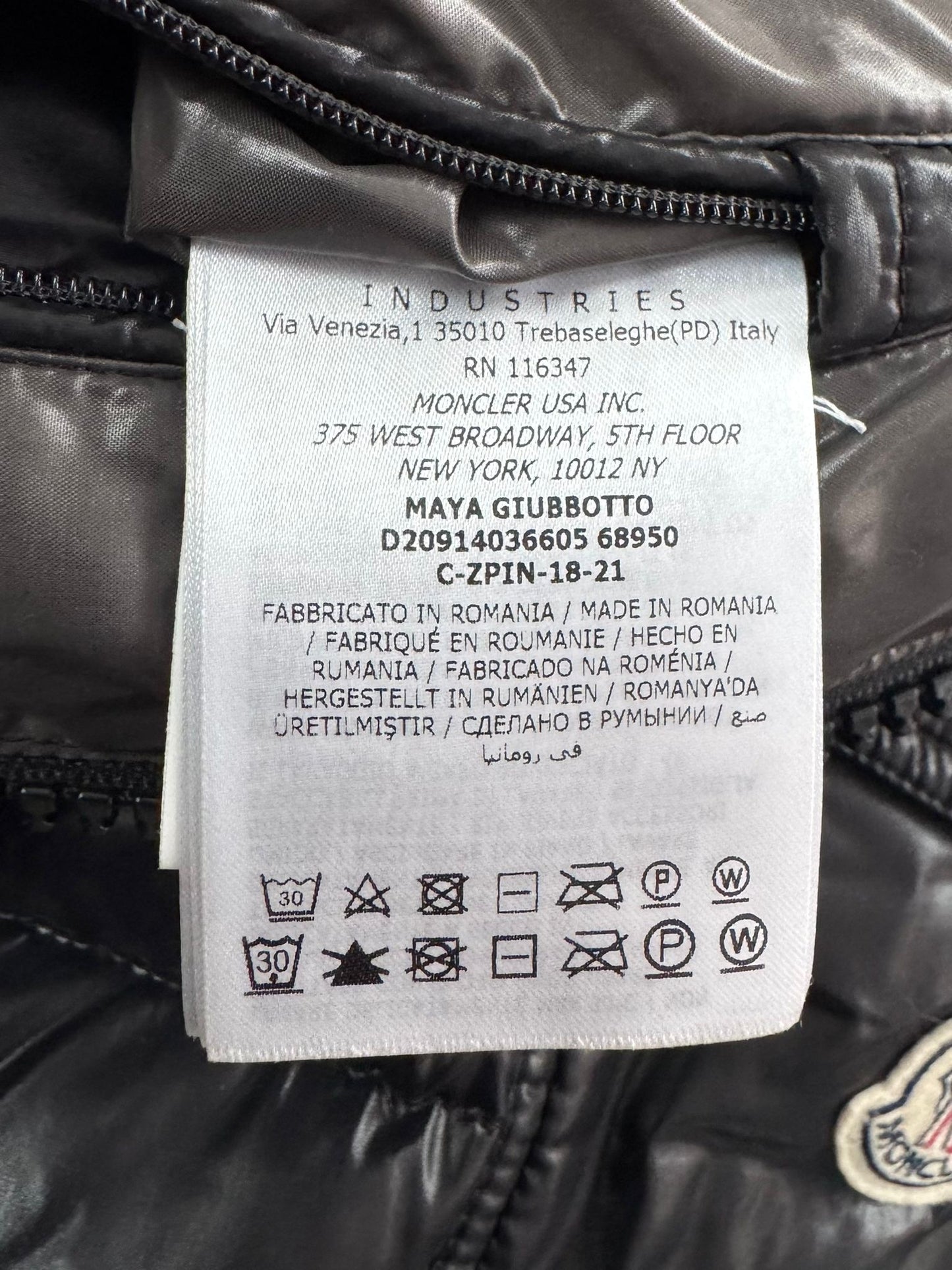 Moncler Maya Hooded Short Down Jacket In Black - Size: 6 (26'' ptp)