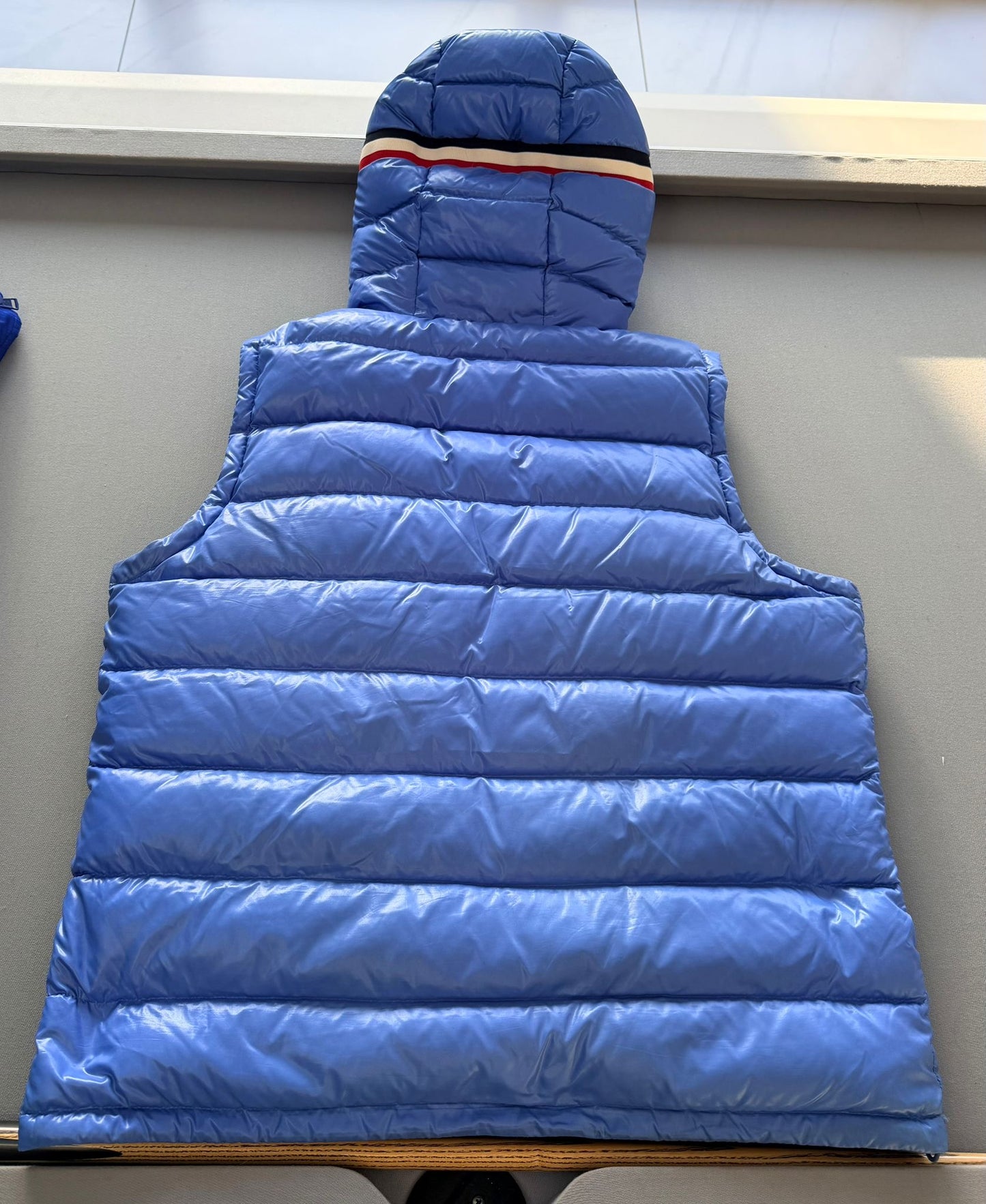 Moncler Lanoux Blue Nylon Hooded Gilet - Size: 6 (25''ptp)