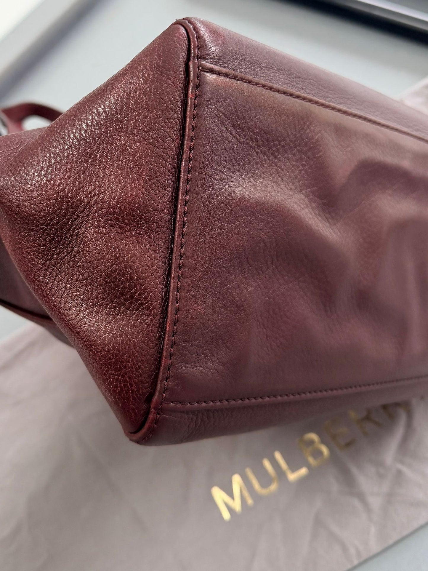 Mulberry Leather Tessie Tote in Oxblood