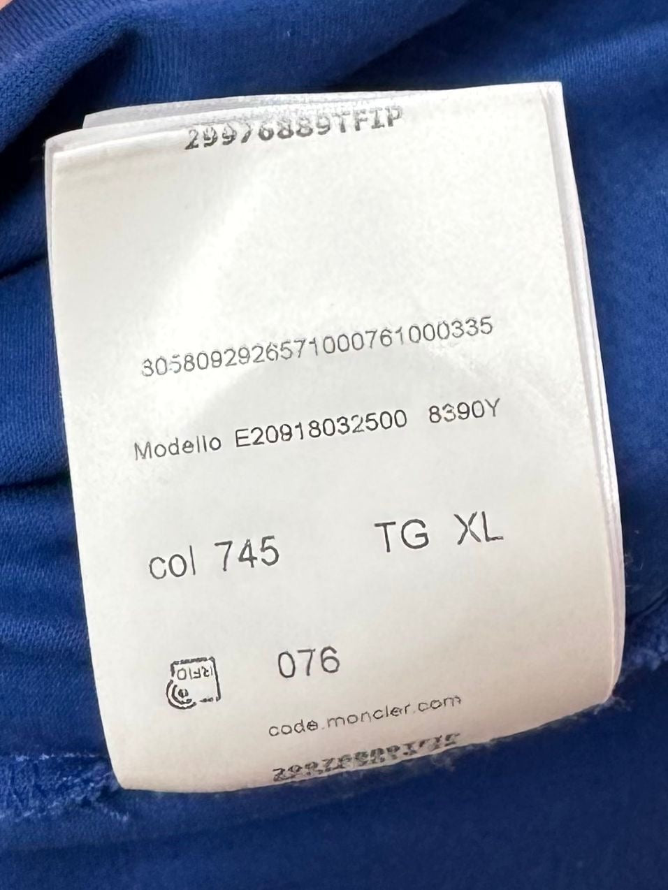 Moncler Double Logo Royal Blue T Shirt - XL (21.5'' ptp)