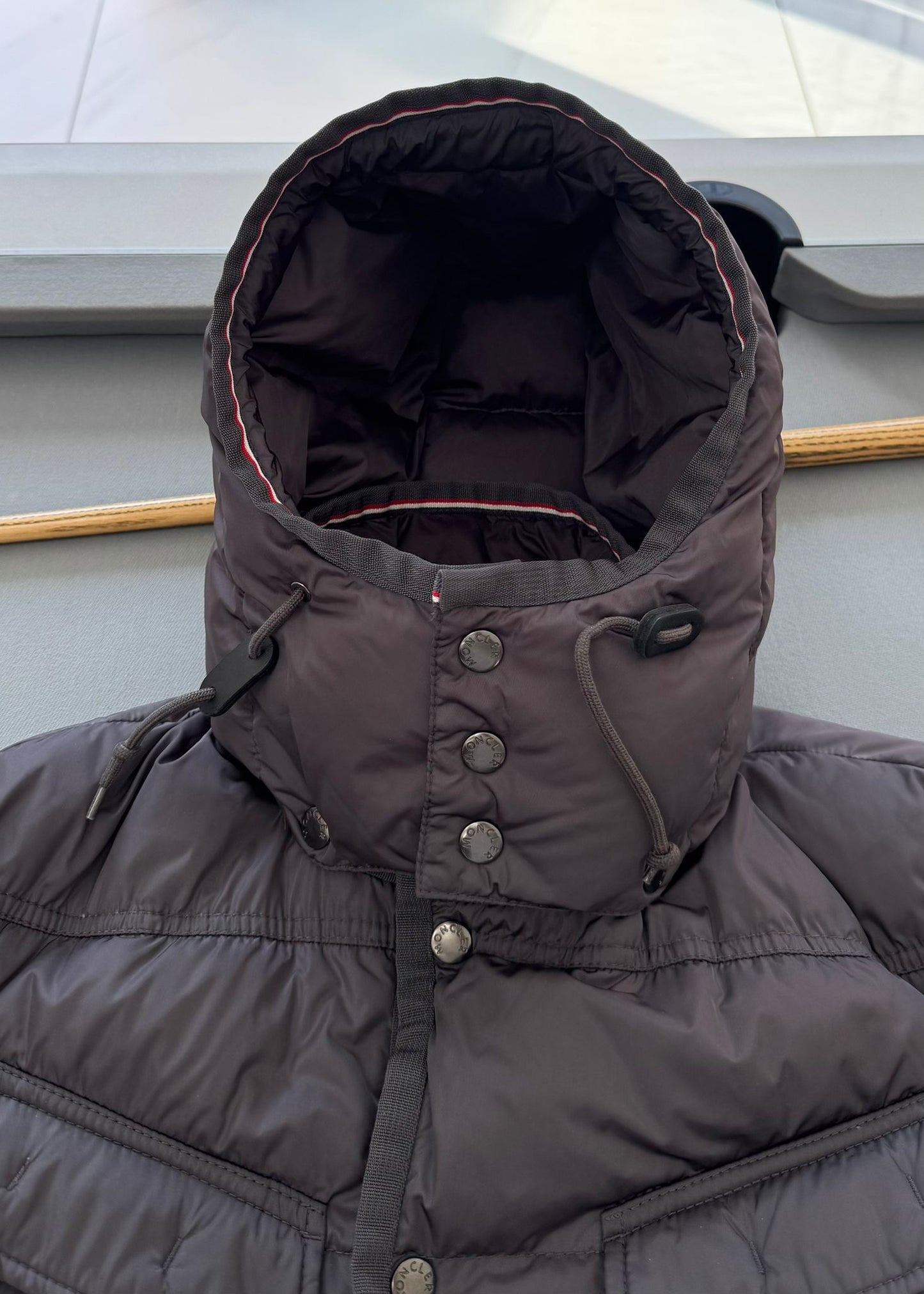 Moncler Millais Grey Down Jacket - Medium - Size 2 (22''ptp)