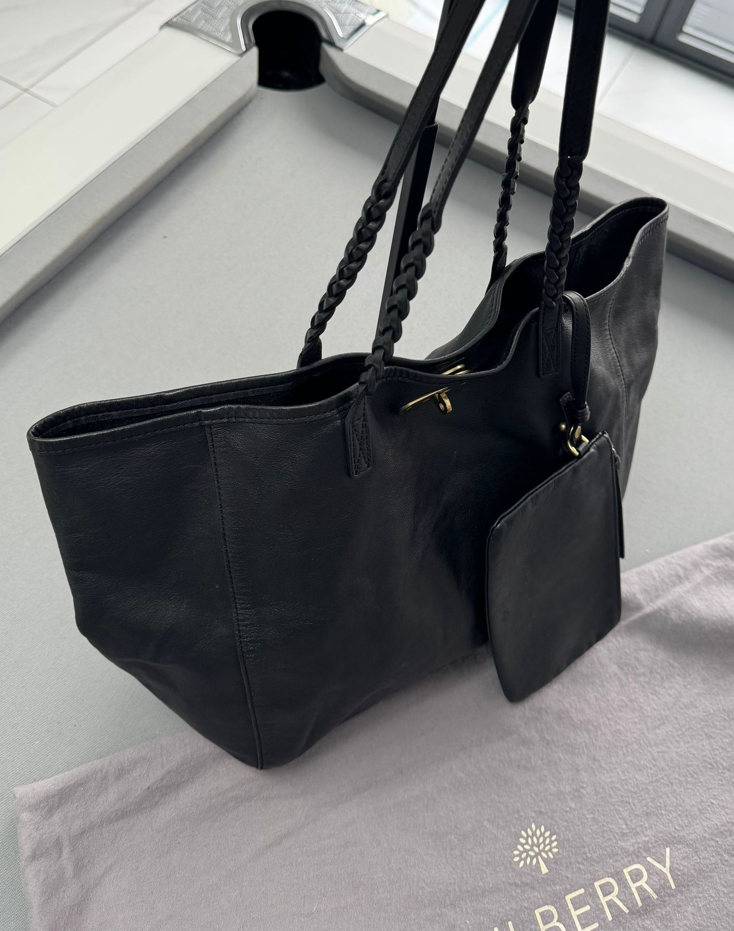 Mulberry Medium Dorset Tote in Black Smooth Touch Nappa Leather