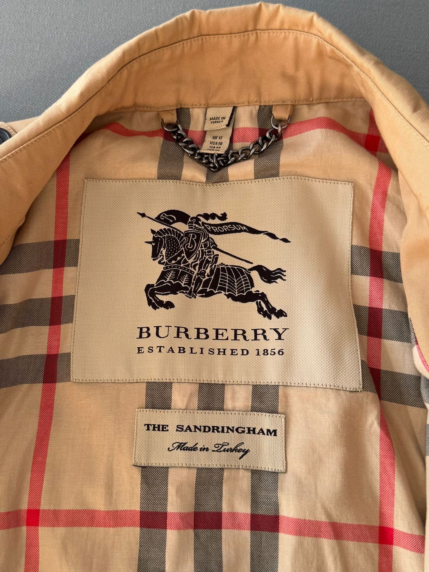 Burberry Sandringham Trench Coat - Size UK12 (20''ptp)